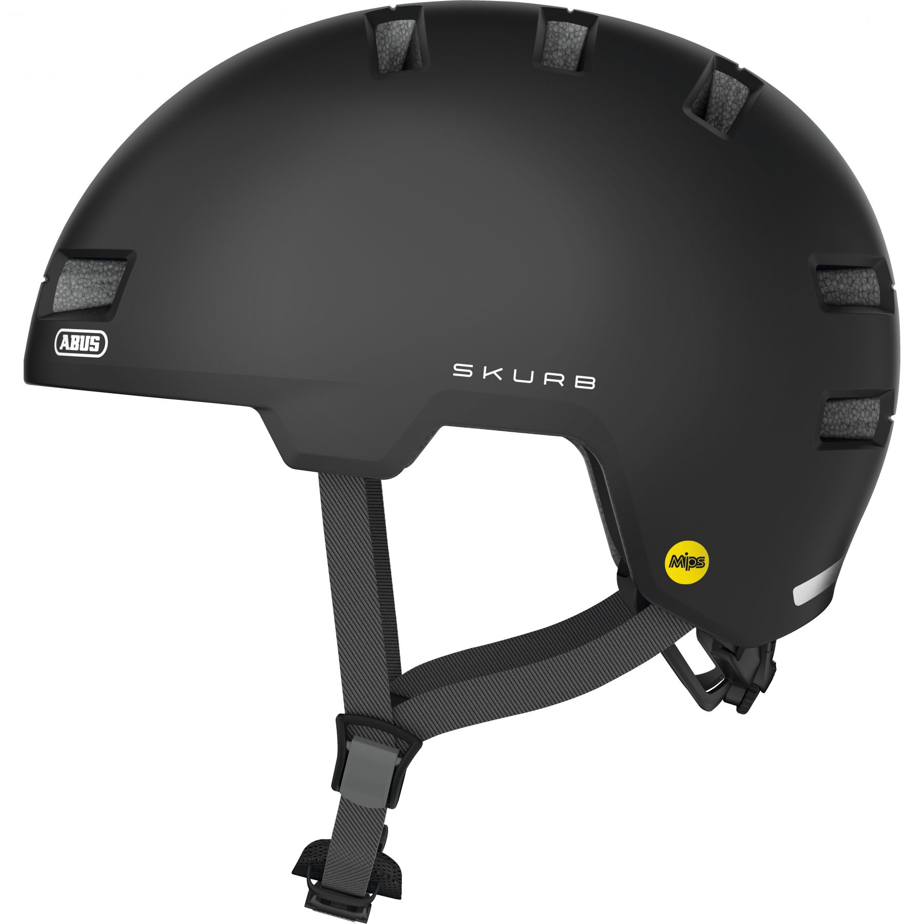 Fietshelm ABUS SKURB MIPS velvet black L - 58-61 cm - zwart - Geschikt voor gebruik op elektrische fietsen - stadsfietsen - 410 g