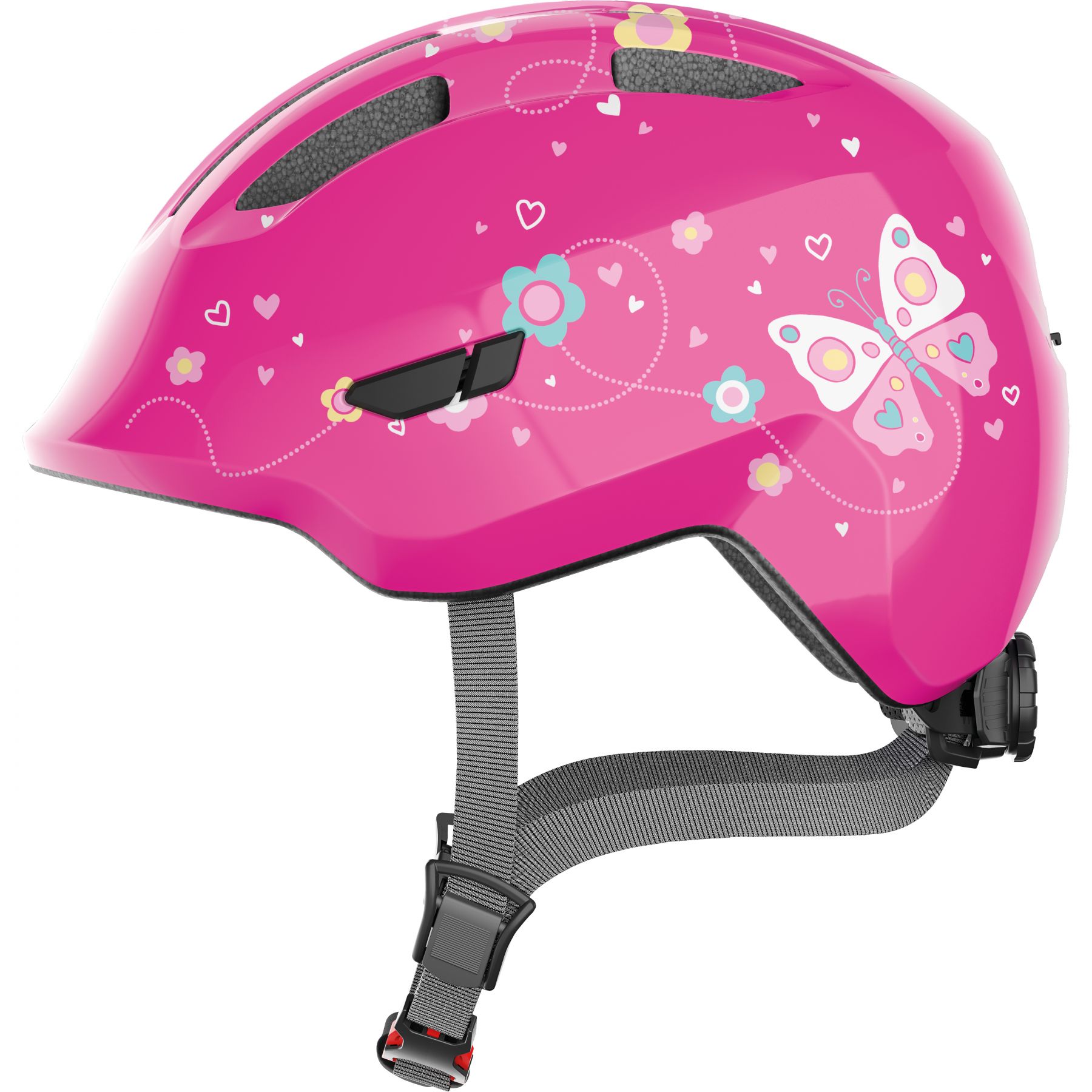 Abus Smiley 3.0, fietshelm, junior, pink butterfly