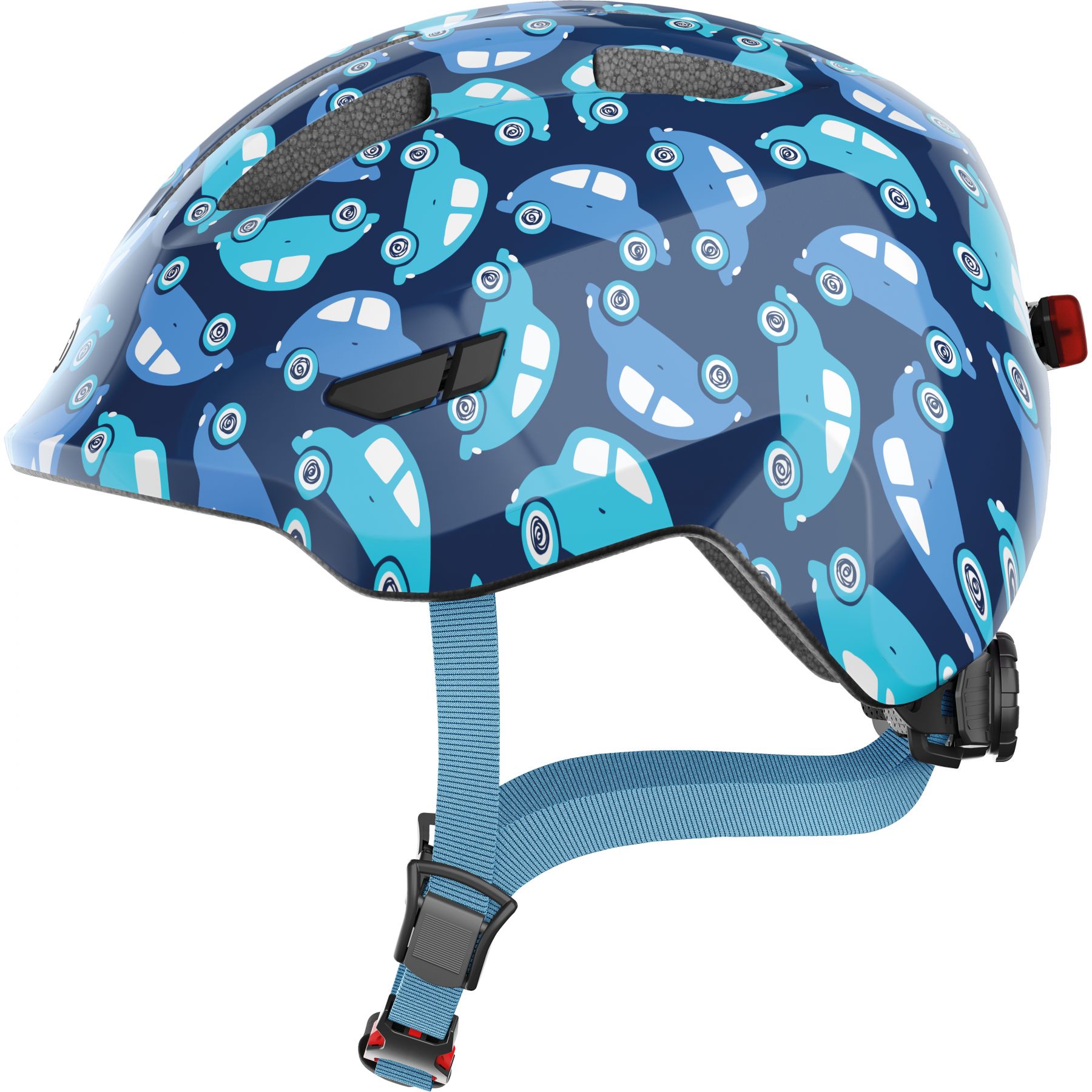 Abus Smiley 3.0 LED, fietshelm, junior, blue car