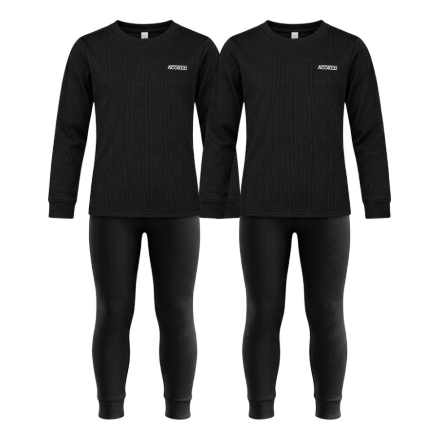 Accezzi Baselayer, thermokleding, 2 sets, junior, zwart