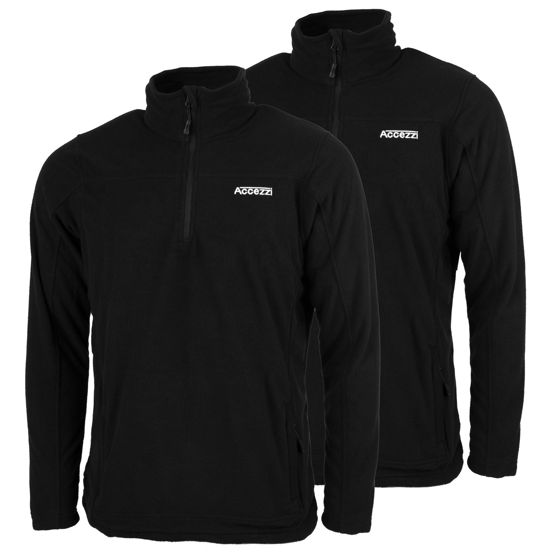 Accezzi fleece trui, heren, zwart, 2-pack