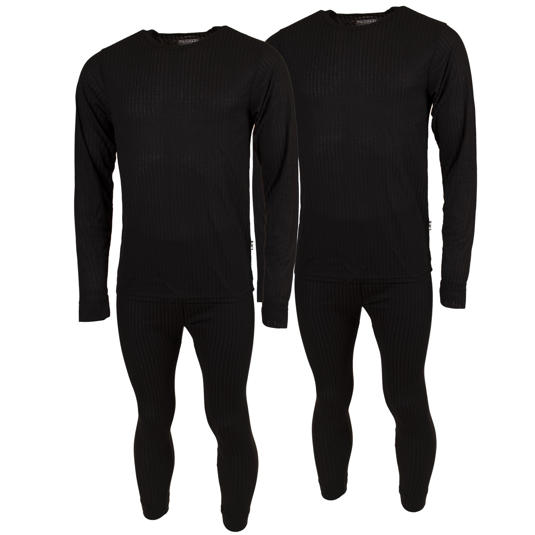 Accezzi thermokleding, heren, zwart, 2 sets