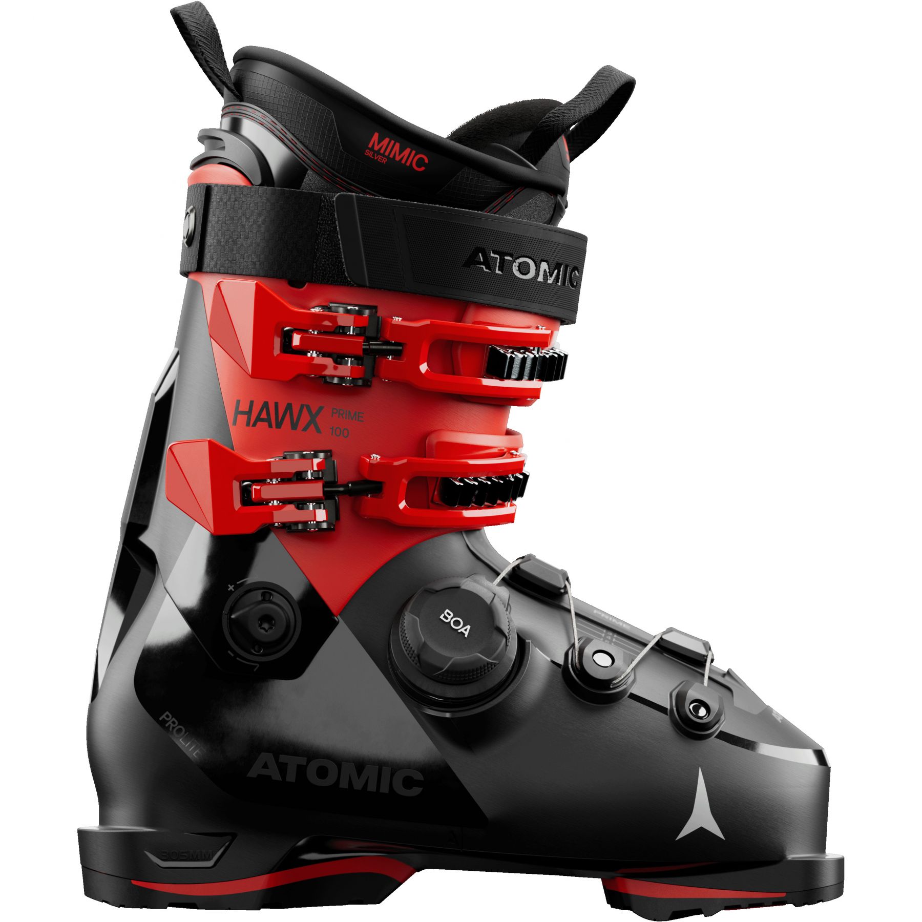 Atomic Hawx prime 100 BOA, skischoenen, heren, zwart/rood
