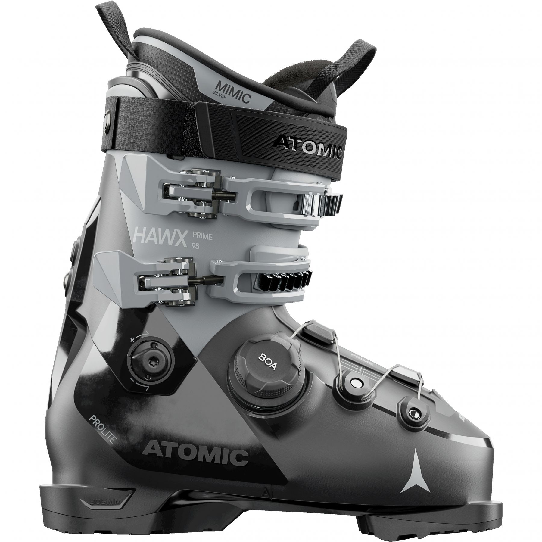 Atomic Hawx prime 95 BOA, skischoenen, dames, grijs/zwart
