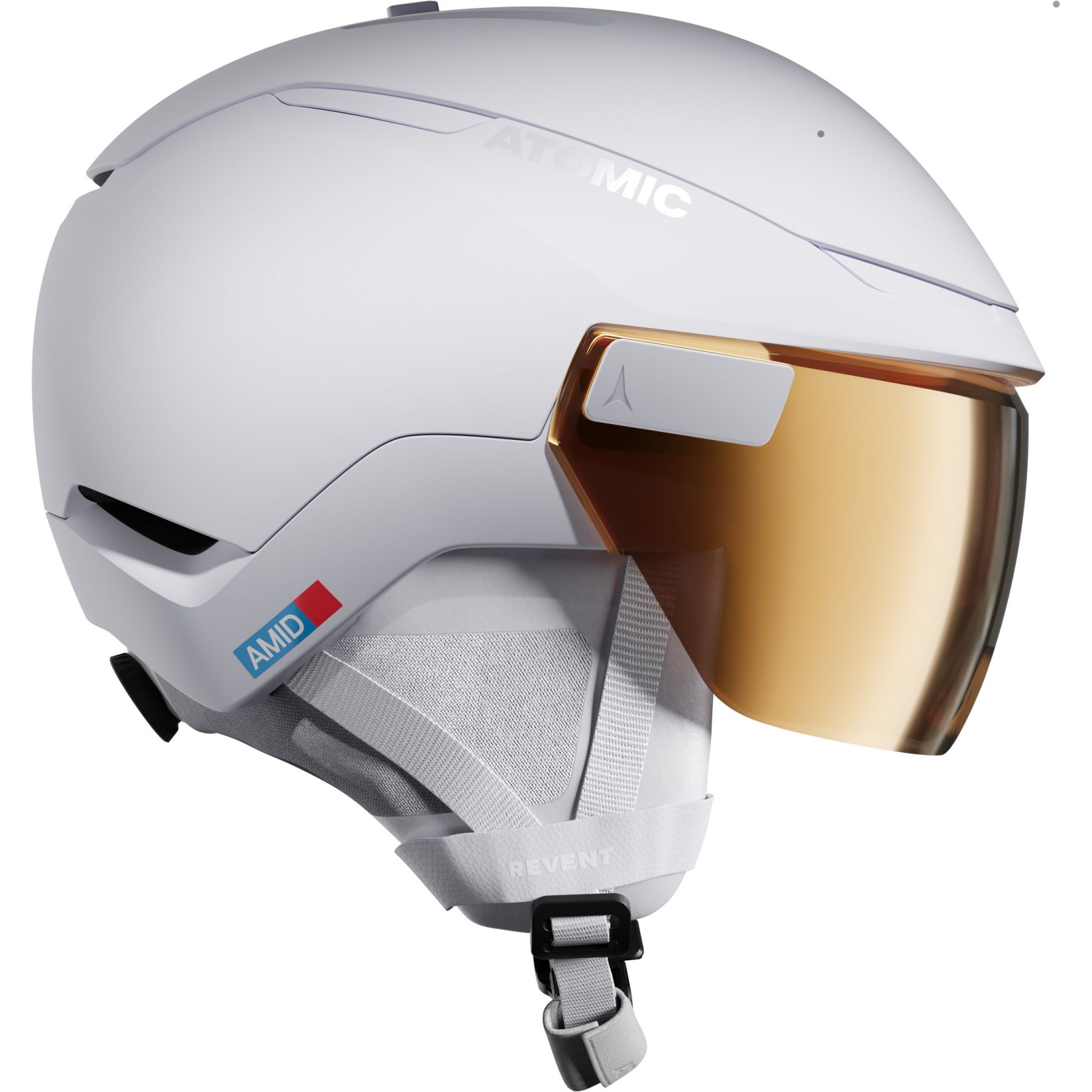 Atomic Revent GT Amid Visor HD Photo, skihelm met vizier, wit