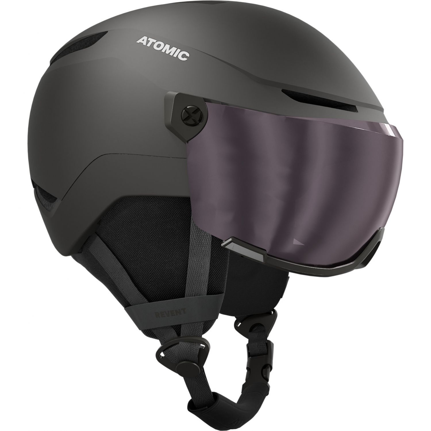 Atomic Revent Visor, skihelm met vizier, junior, zwart