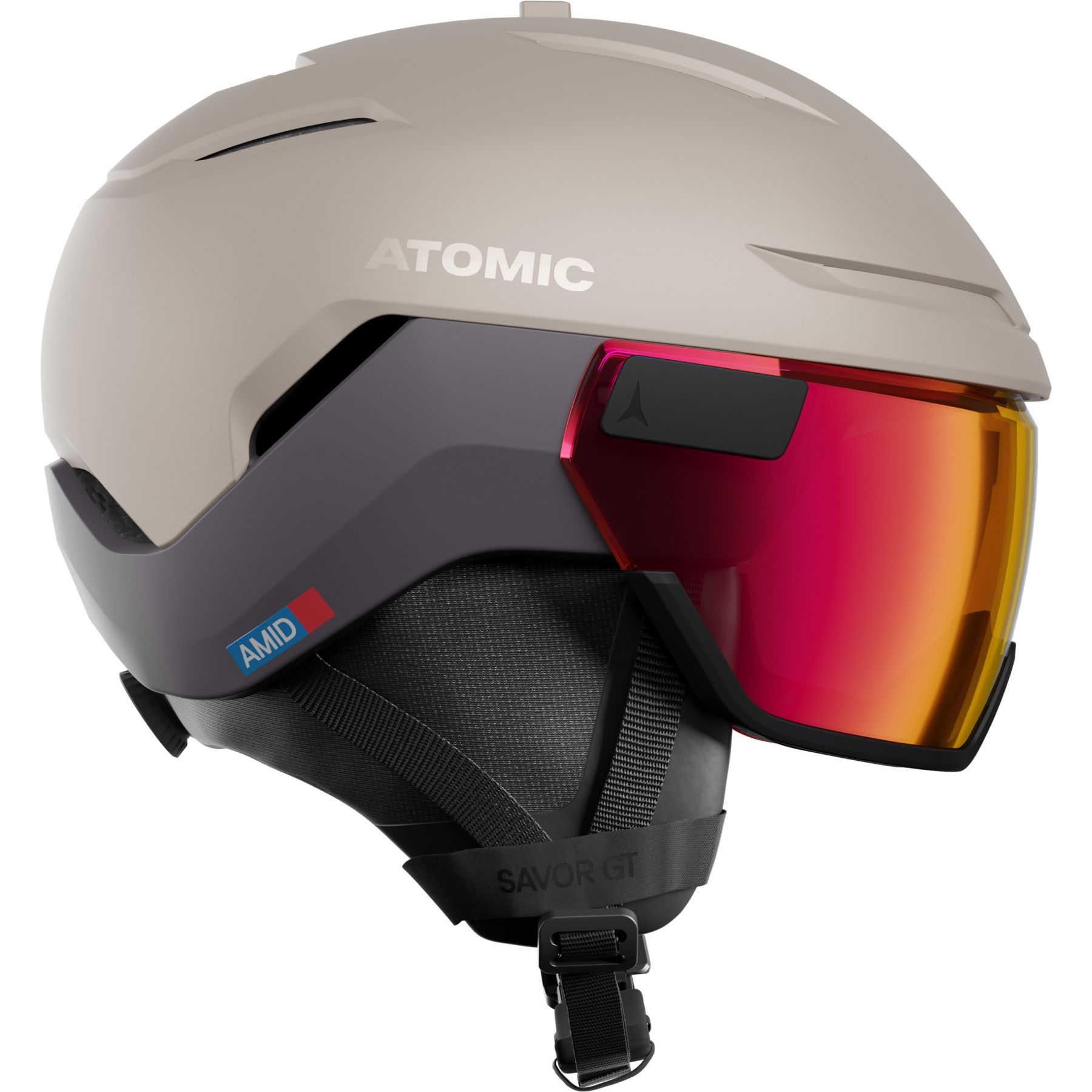Atomic Savor GT Amid Visor Photo, skihelm met vizier, beige