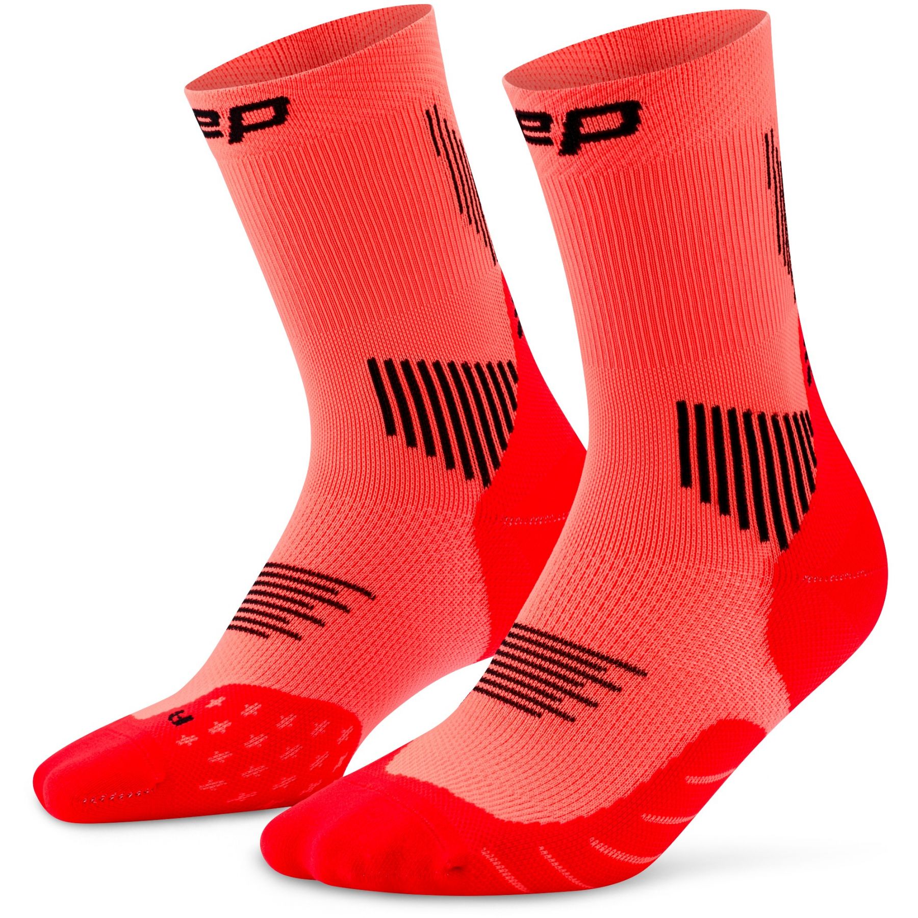 CEP Core Run Socks Mid Cut 5.0, hardloopsokken, dames, neon