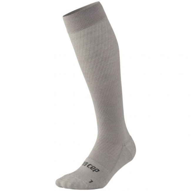 CEP Flight Socks Tall, hardloopsokken, dames, lichtgrijs