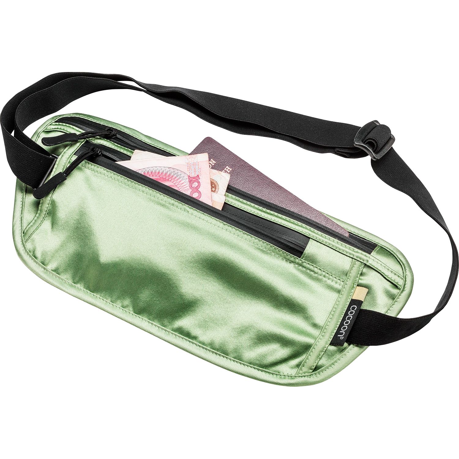 Cocoon Secret Waist Wallet / Silk, Pung, lichtgroen