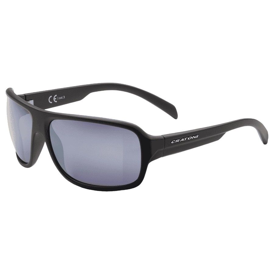 Cratoni C-Ice Color+ Lifestyle Grijs-Blauw W/ Zilveren Spiegel, zonnebril, zwart