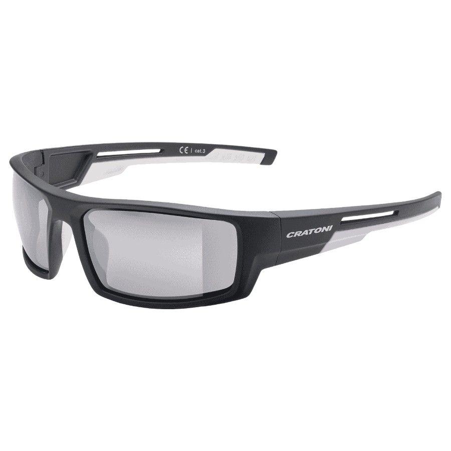 Cratoni Raw Smoke W/ Silver Mirror, zonnebril, zwart