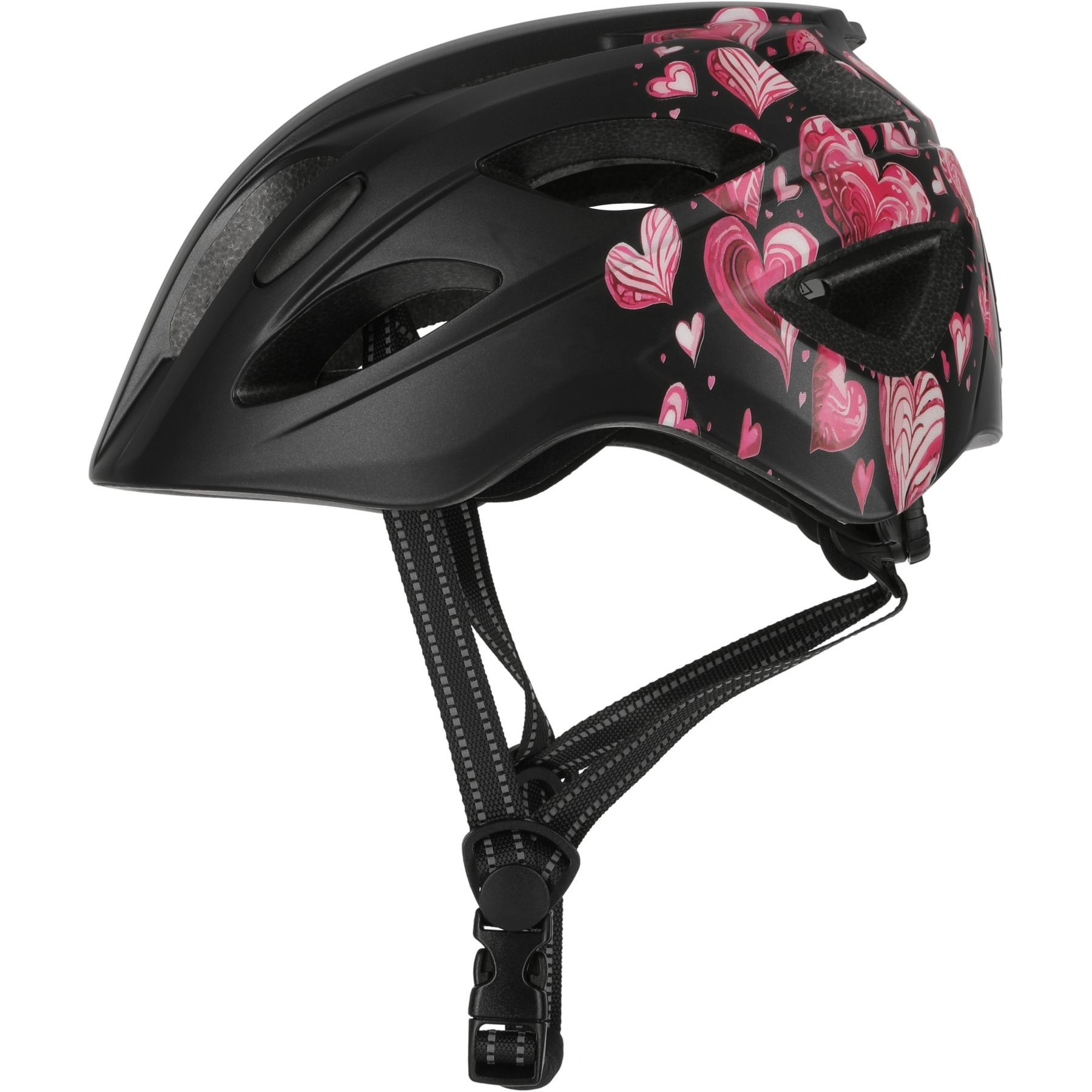 Crazy Safety Cool Heart, fietshelm, junior, zwart/roze