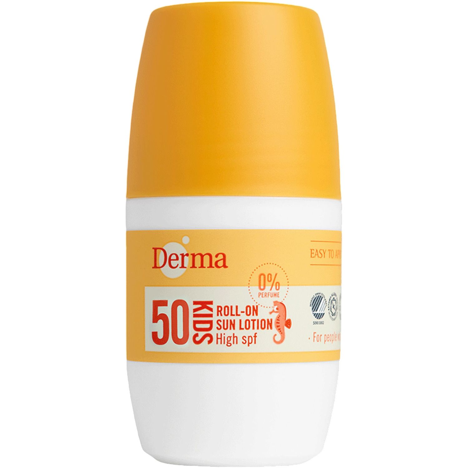 Derma Sun Kids - Zonnebrand Roll-on SPF50 - 50 ml - Hoge UVA en UVB Bescherming - Waterbestendig - Parfumvrij - AllergyCertified - met Aloe vera en Vitamine E
