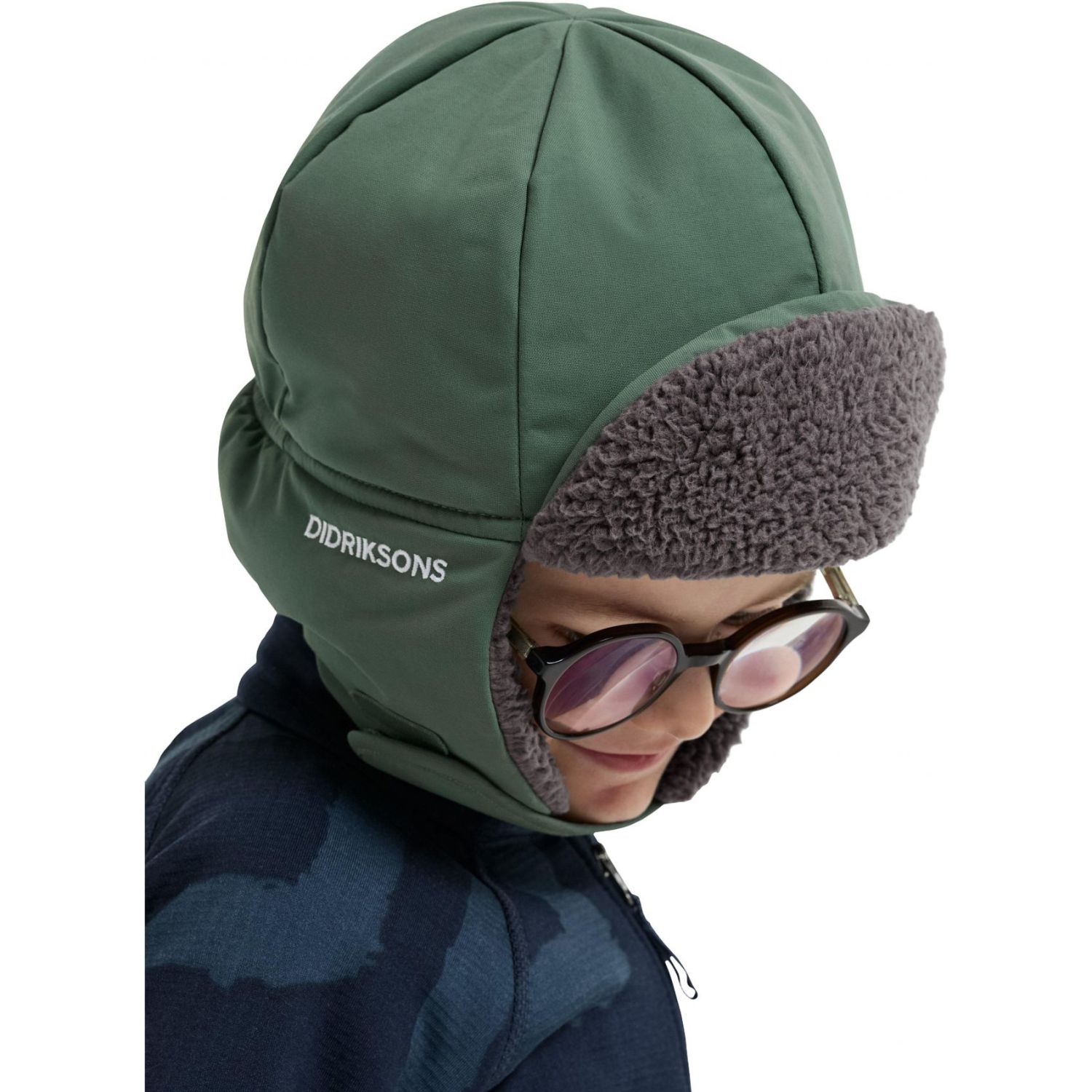 Didriksons Biggles cap 7, muts, kinderen, donkergroen