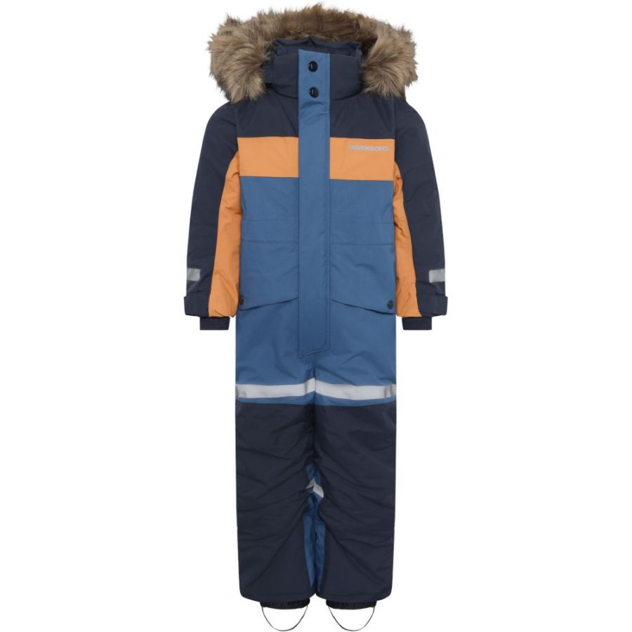 Didriksons Bjärven, winteroverall, junior, blauw/oranje