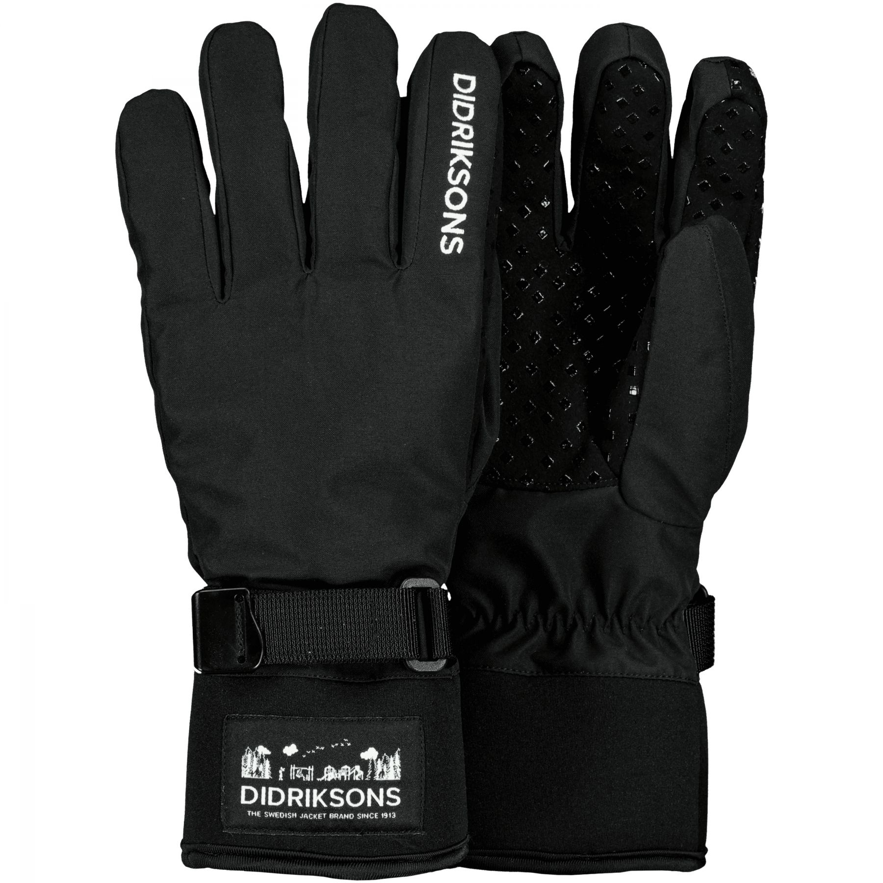 Didriksons Lovas 3, skihandschoenen, junior, zwart