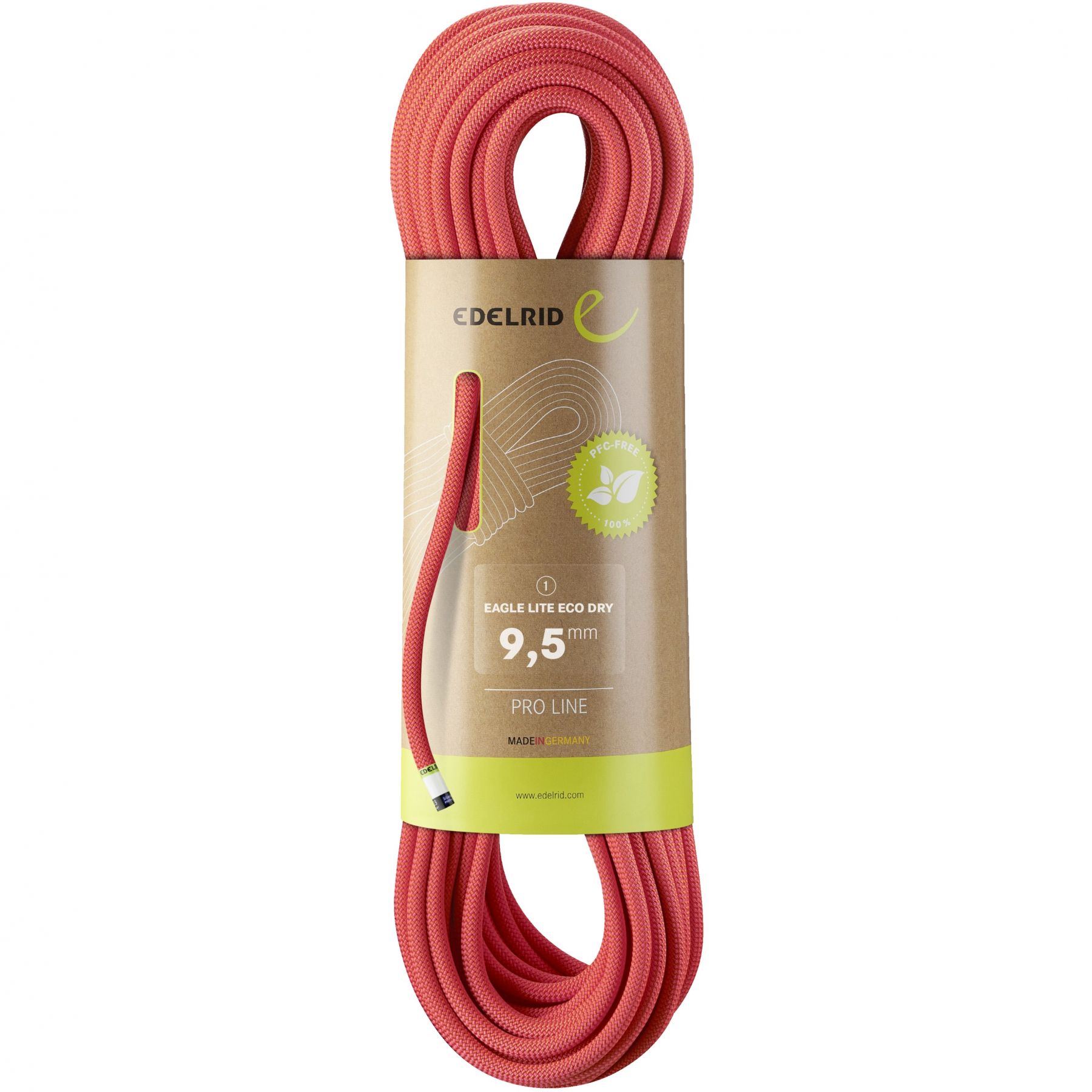 Edelrid Eagle Lite Eco Dry 9,5mm, klimtouw, rood