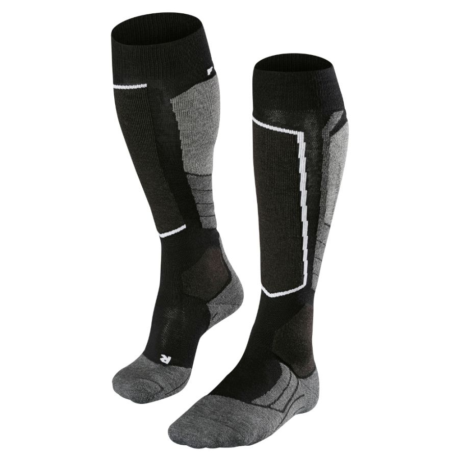 Falke SK2 Wollen Skisokken, Heren, Zwart-Mix