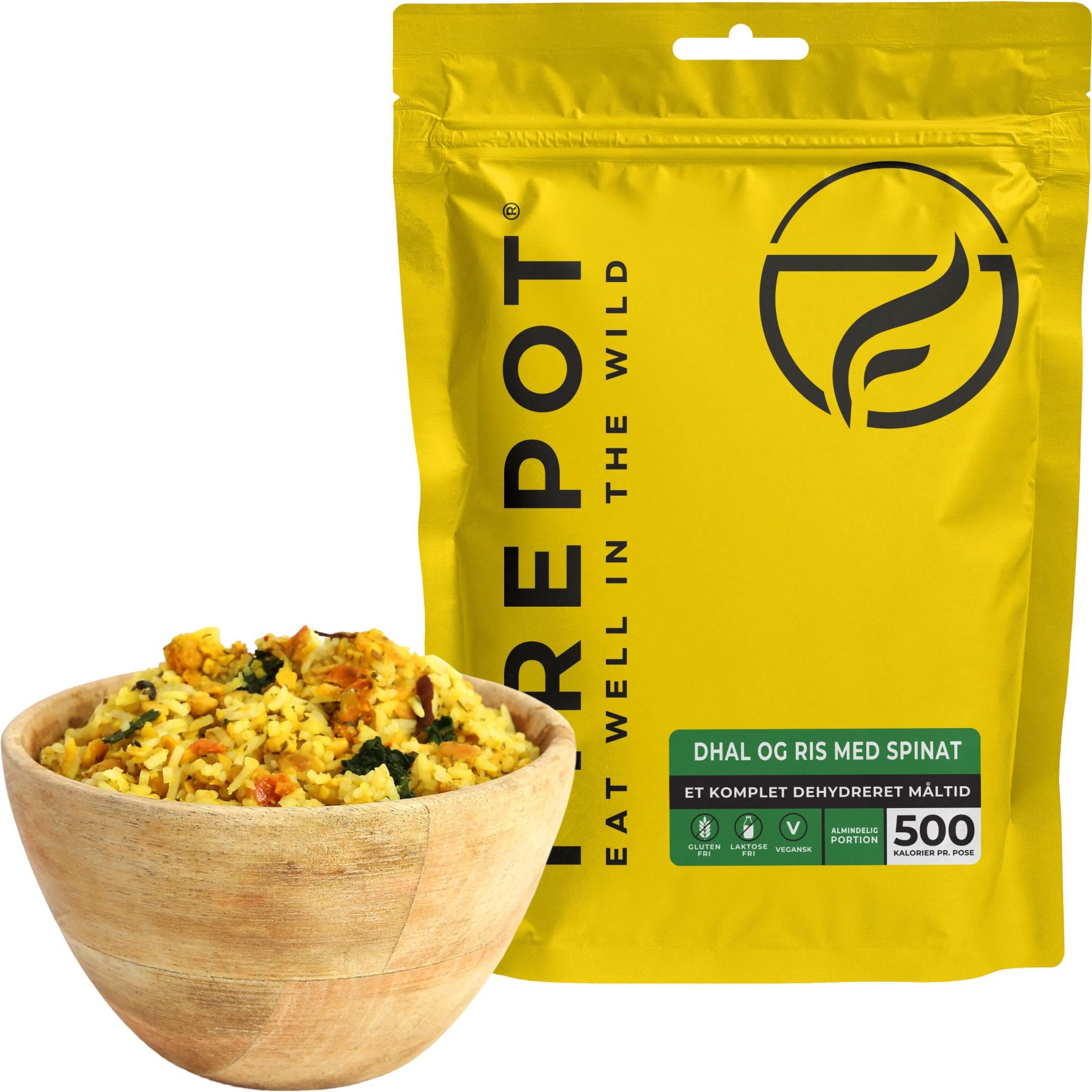 Firepot Dhal en Rijst met Spinazie, gevriesdroogd voedsel, Reg