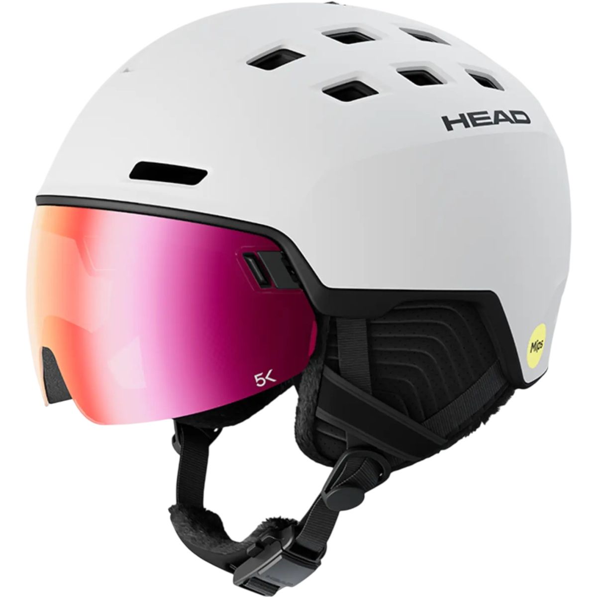 Head Radar 5K MIPS, skihelm met vizier, wit