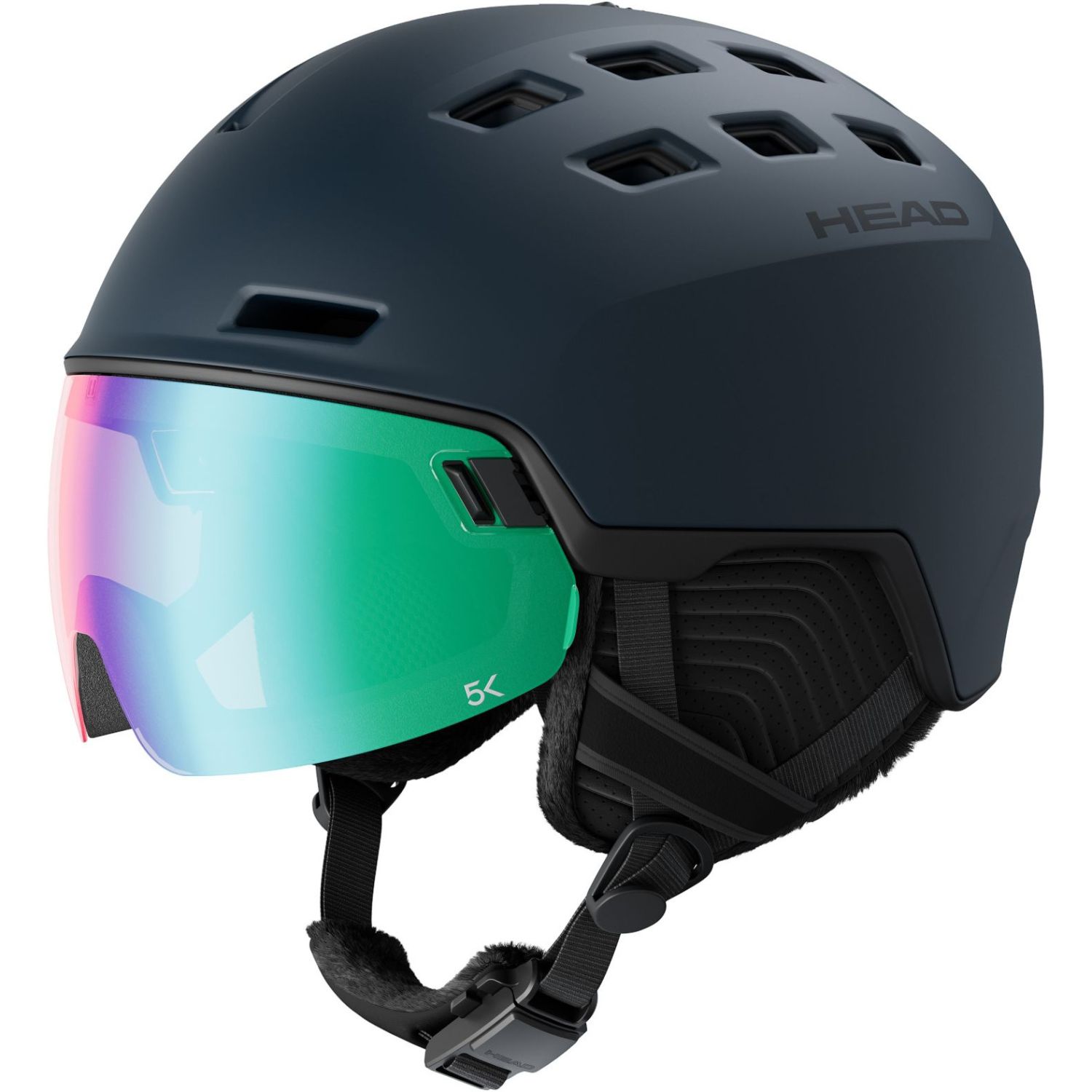 HEAD Radar 5K, skihelm met vizier, blauw