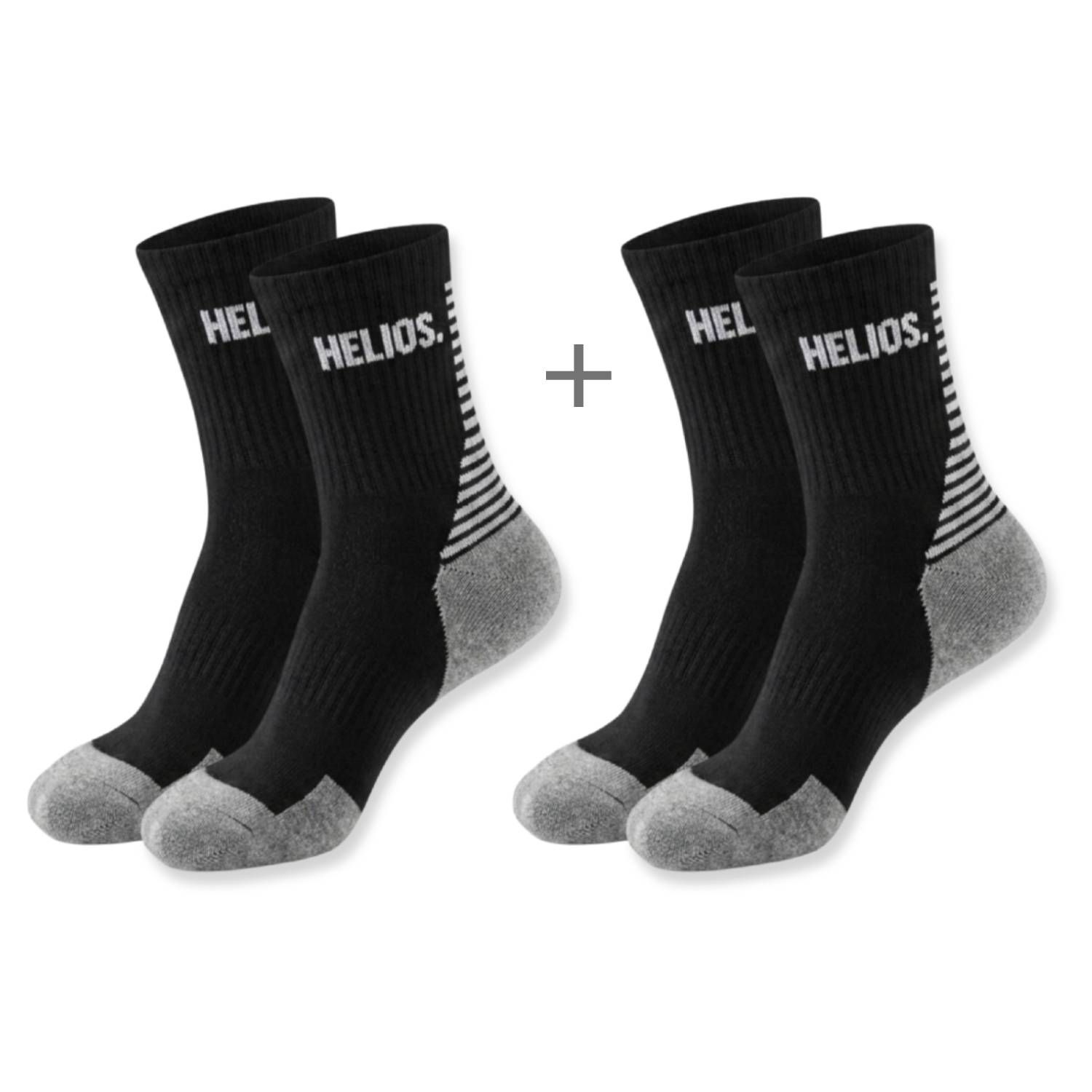 HELIOS Coolmax, hardloopsokken, 2 paar, zwart