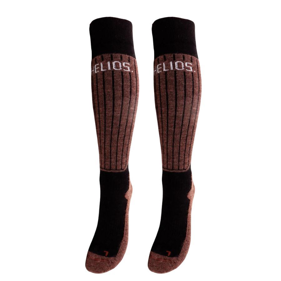 Helios Merino One 60, skisokken, 2 paar, bruin