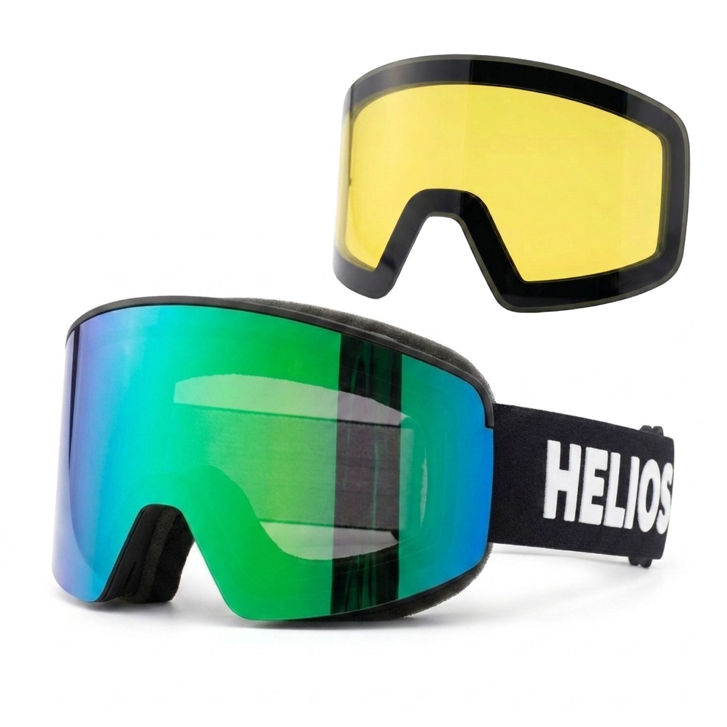 Helios View Magnet, skibrillen, zwart/groen