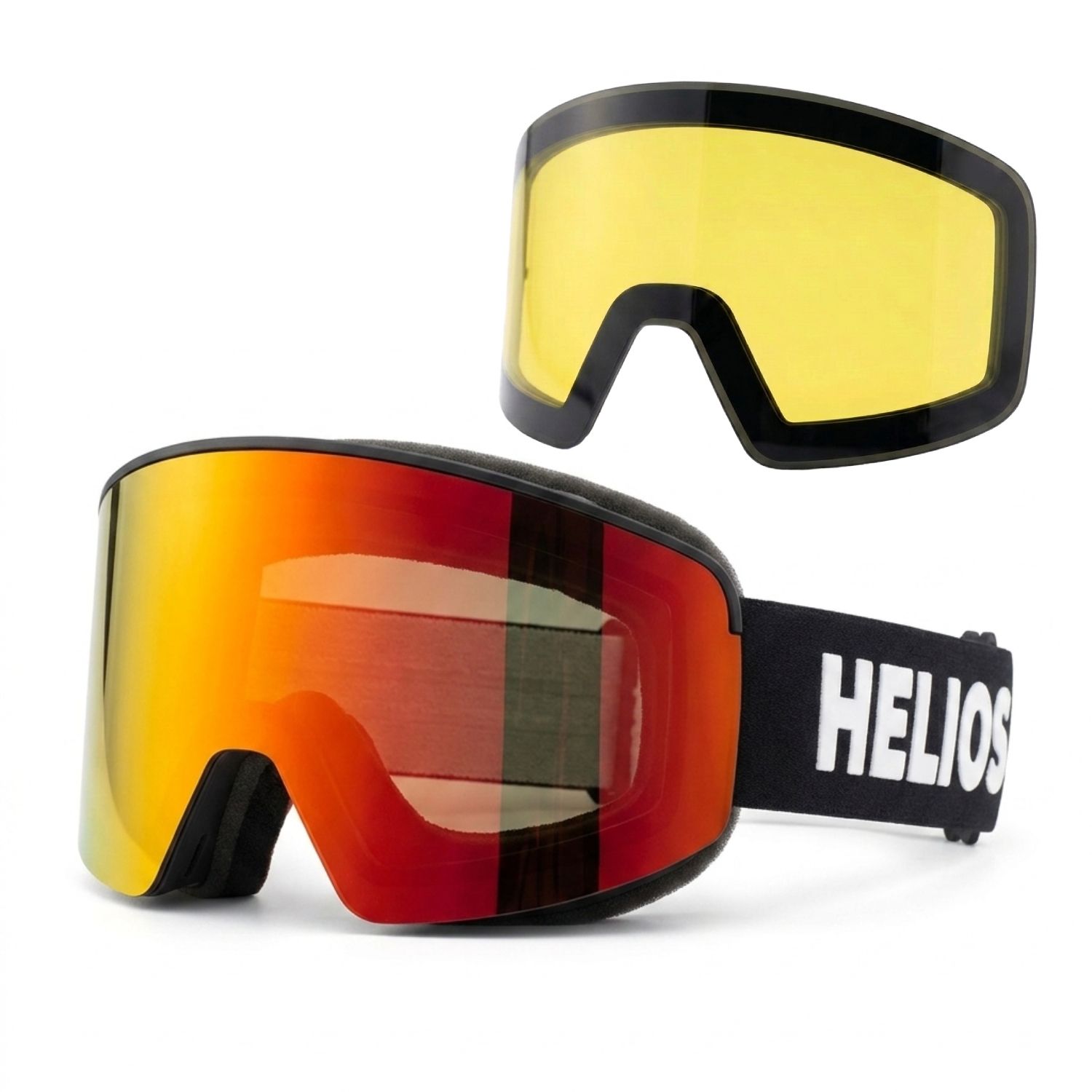 Helios View Magnet, skibrillen, zwart/rood