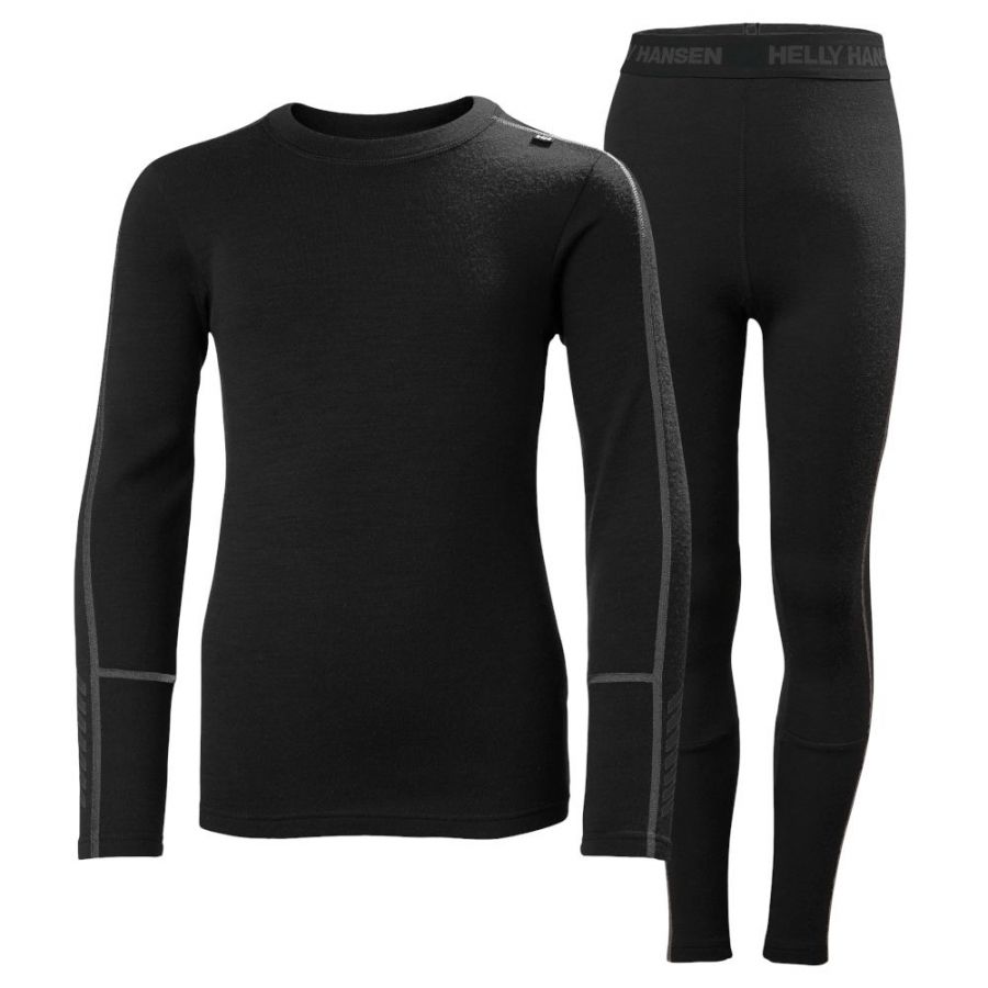 Helly Hansen Lifa Merino Midweight, set, junior, zwart