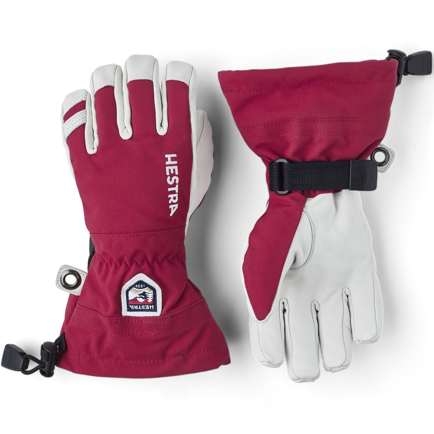 Hestra Army Leather Heli Ski Jr, skihandschoenen junior, rood
