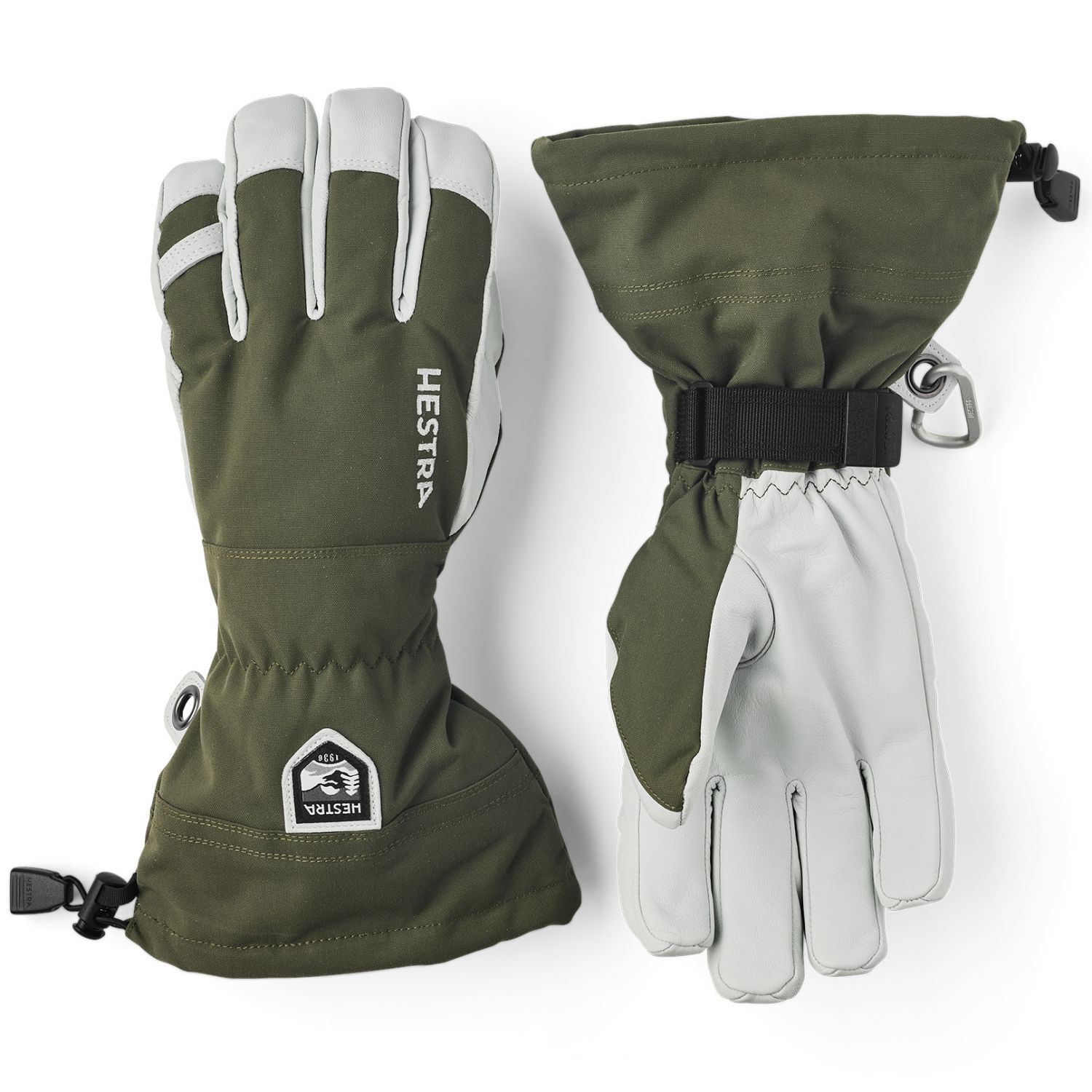 Hestra Army Leather Heli Ski, skihandschoenen, groente