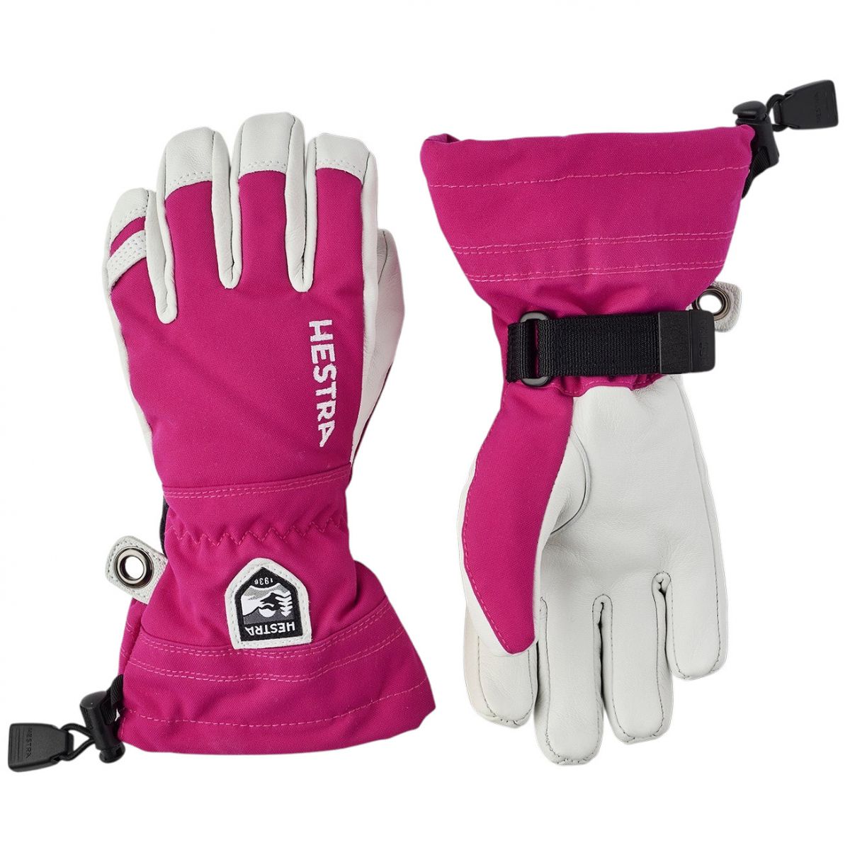 Hestra Army Leather Heli Ski, skihandschoenen, junior, roze