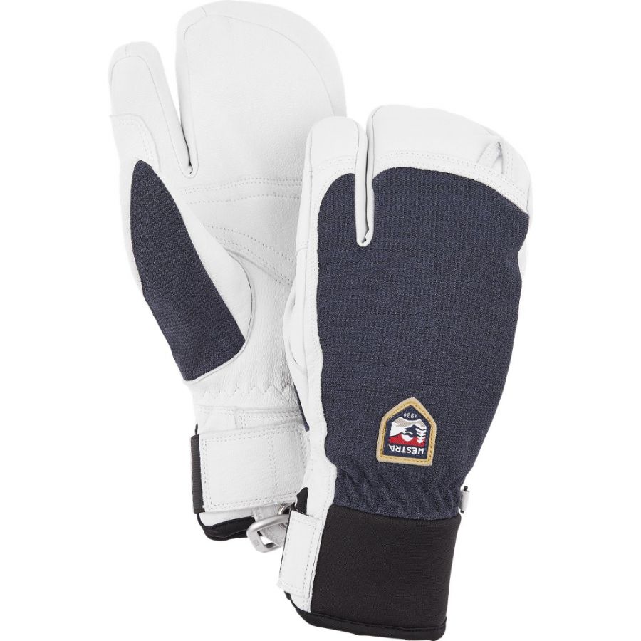 Hestra Army Leather Patrol 3-vinger skihandschoenen marin