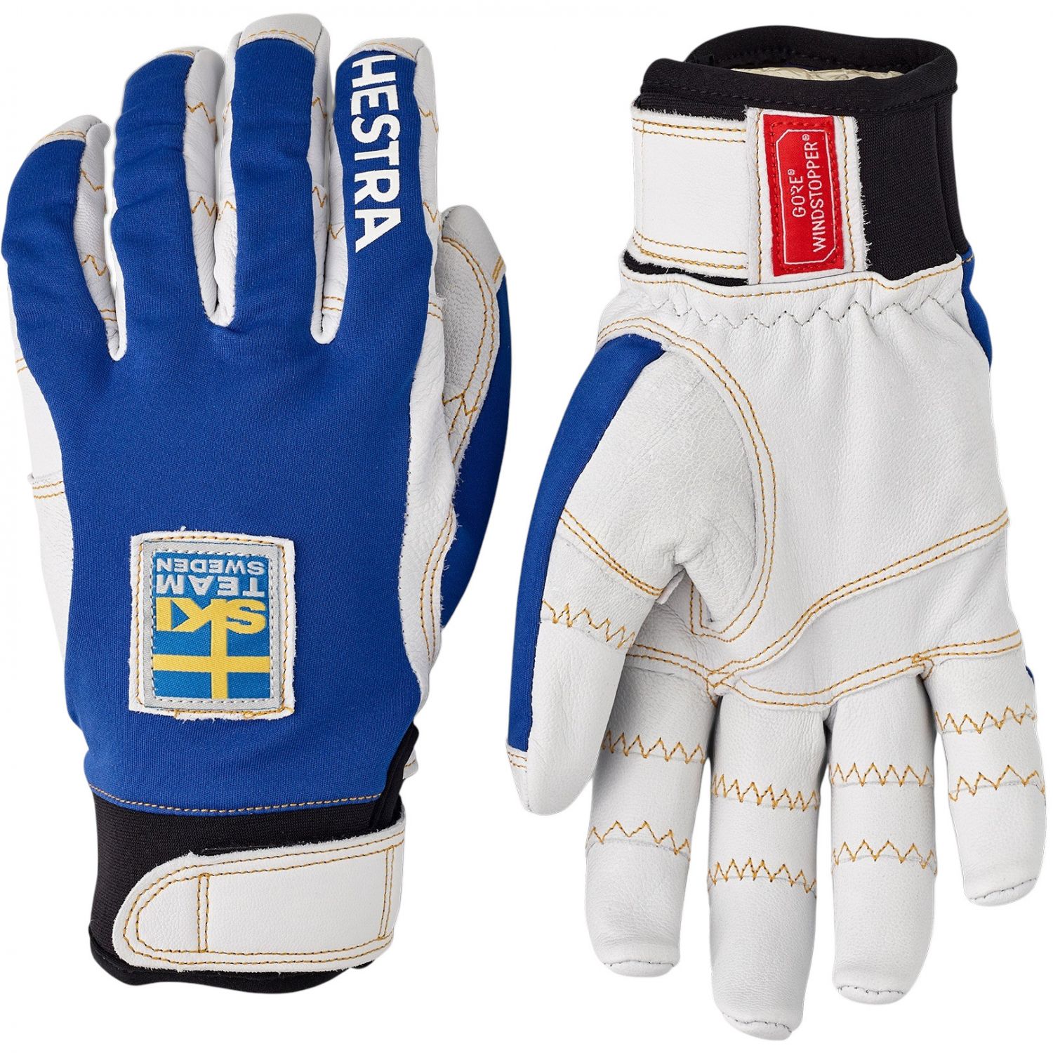 Hestra Ergo Grip Active, skihandschoenen blauw/geel