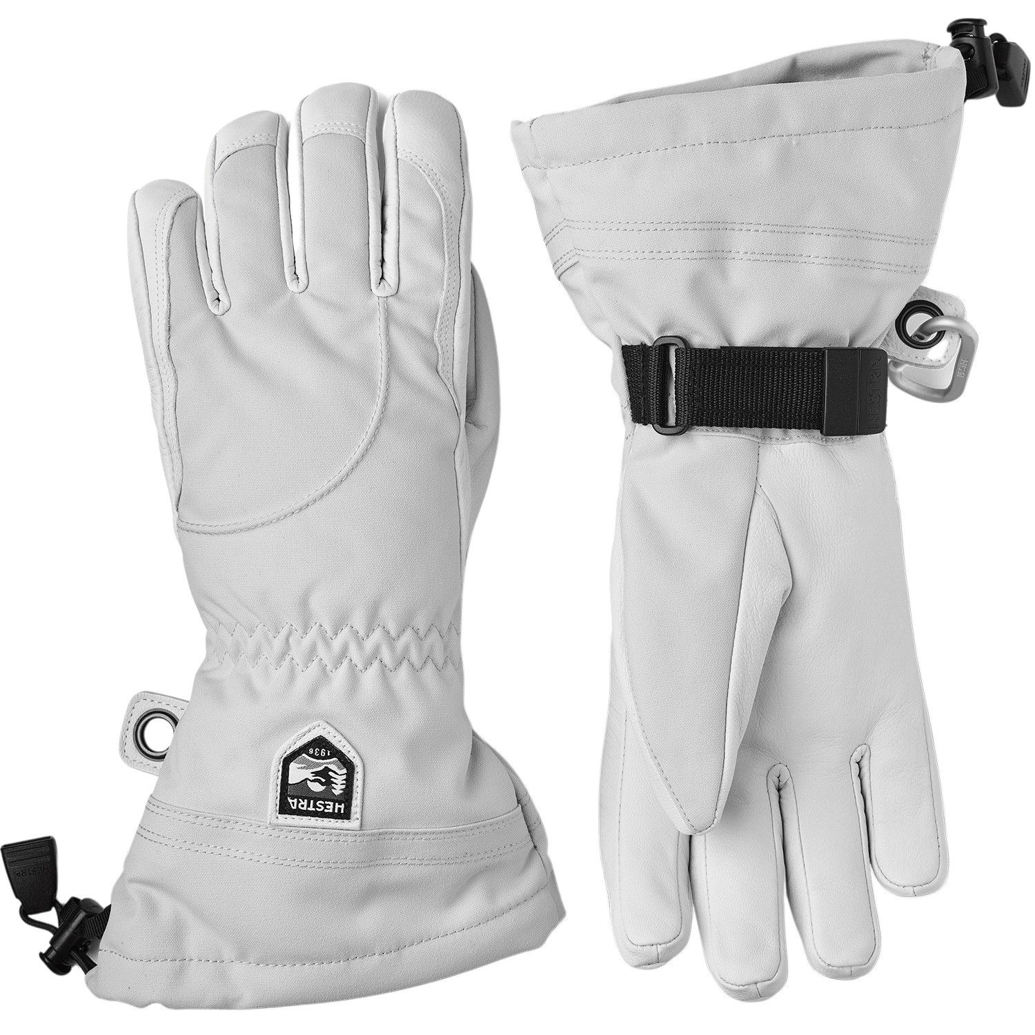 Hestra Heli Ski, skihandschoenen dames, lichtgrijs/wit