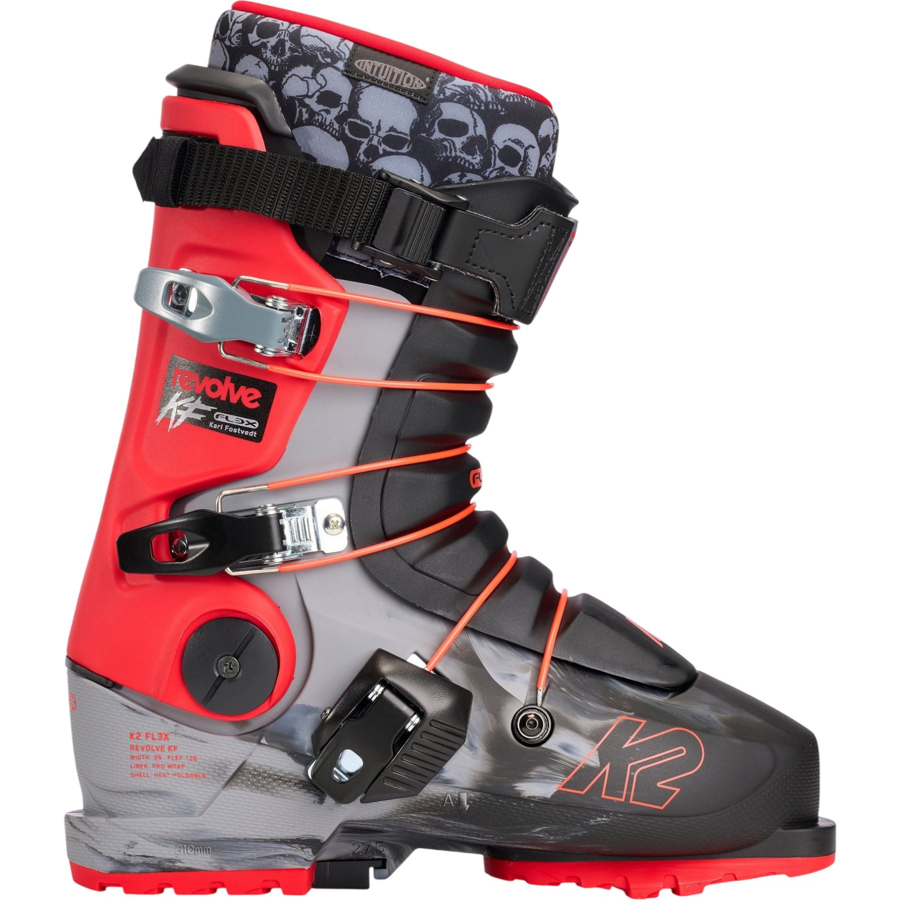 K2 Revolve KF, skischoenen, heren, grijs/rood