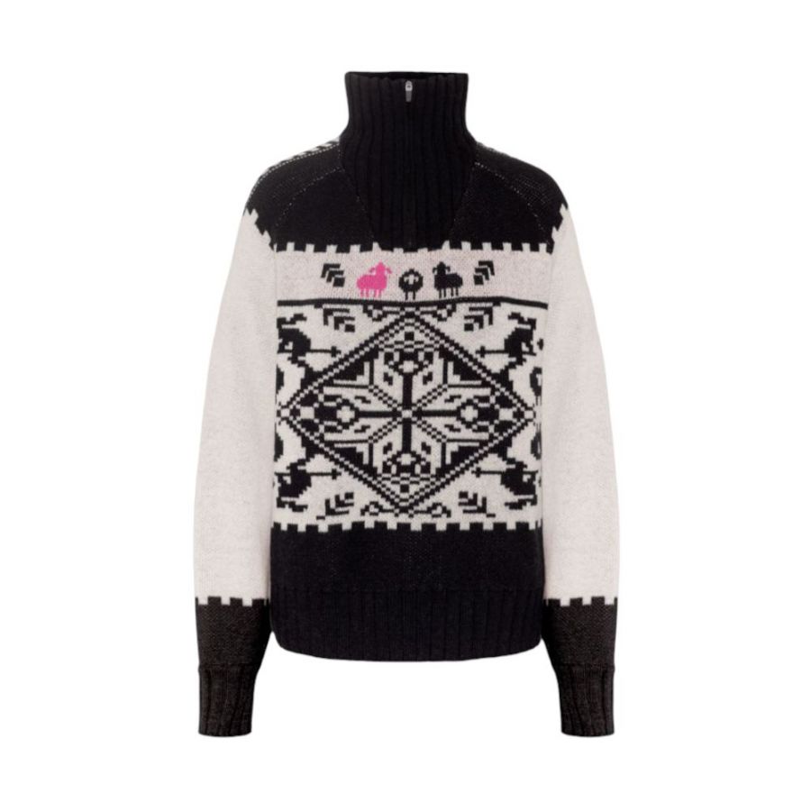 Kari Traa Saga Knit, trui, dames, zwart/wit