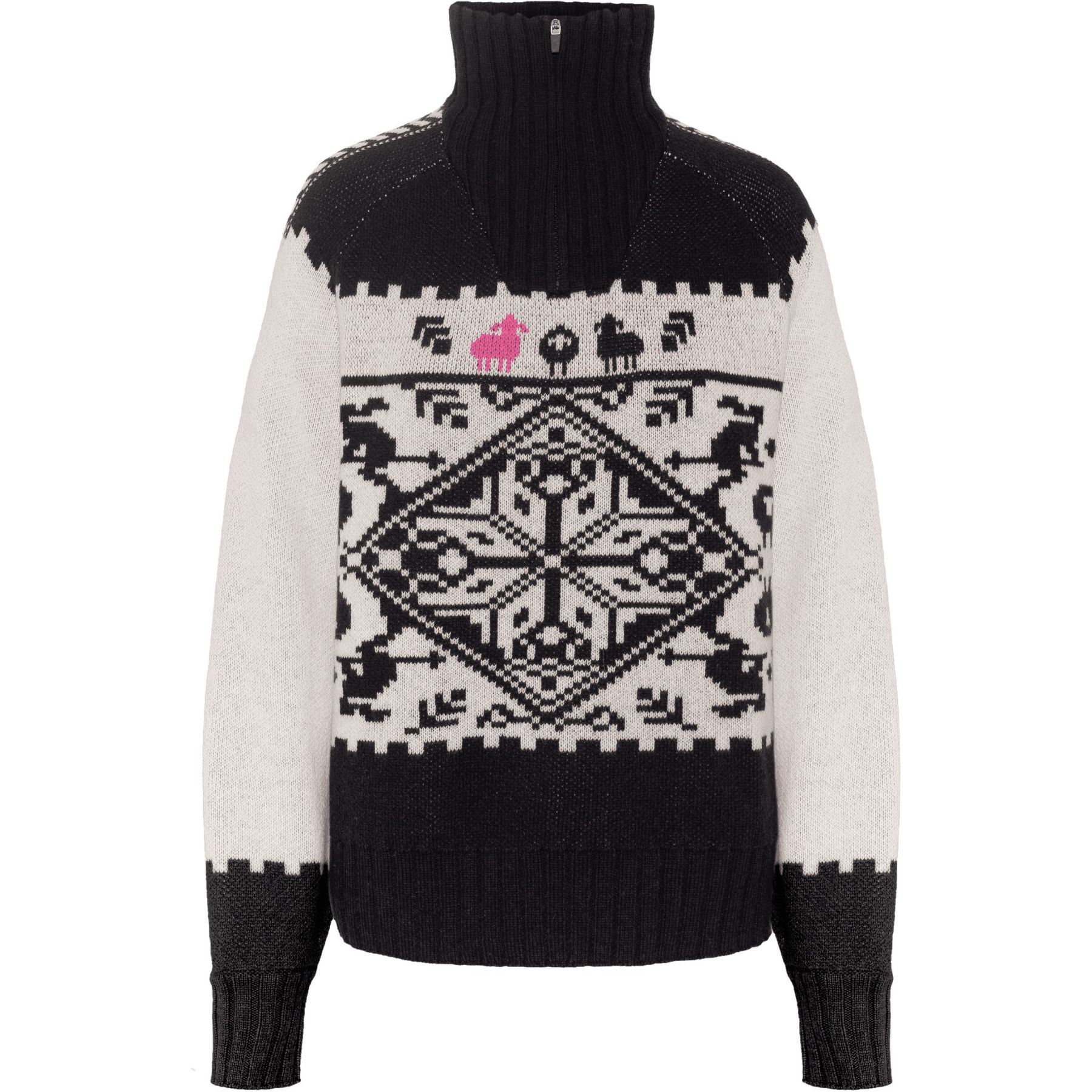Kari Traa Saga Knit, trui, dames, zwart/wit
