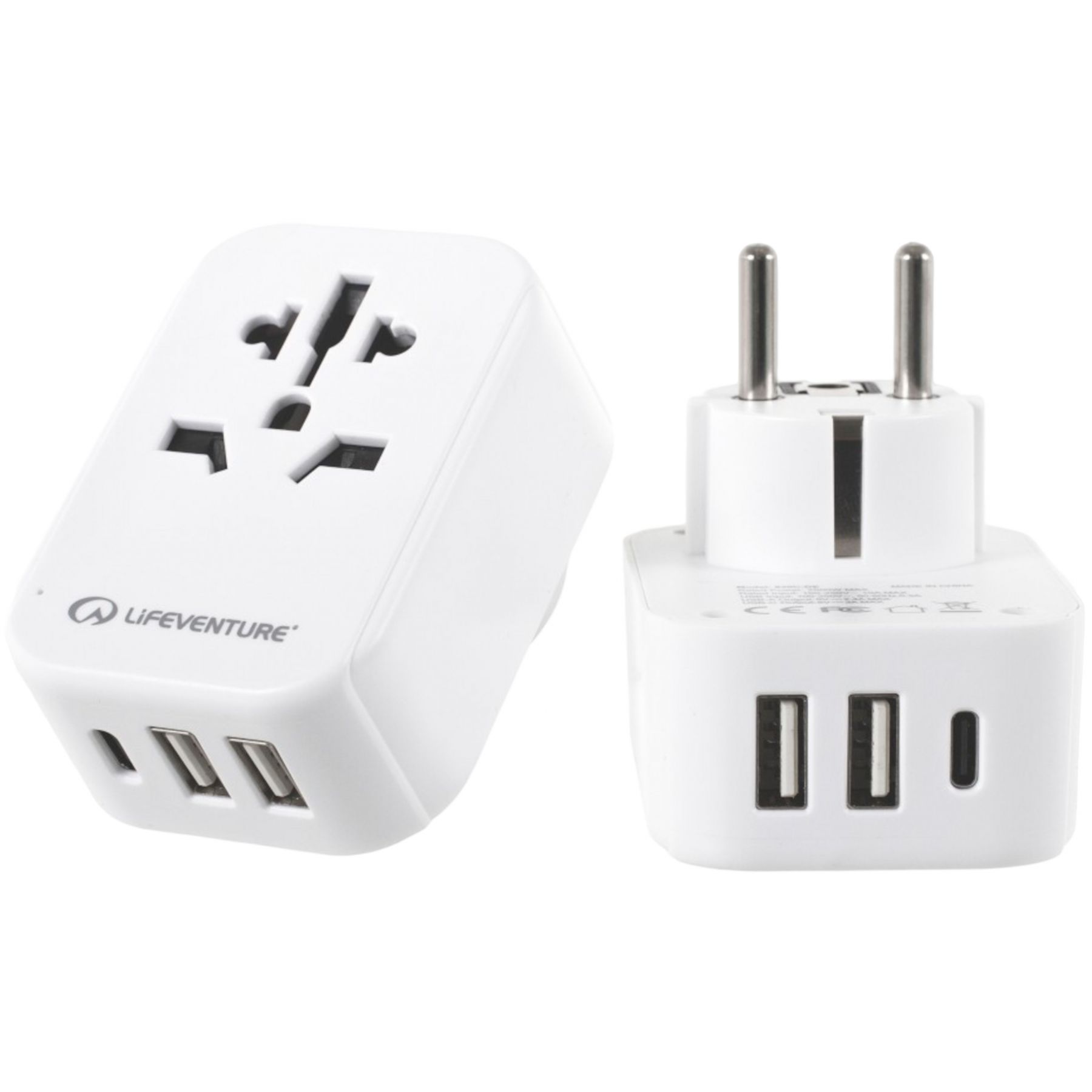 Lifeventure Europese Reisadapter met USB + USB C