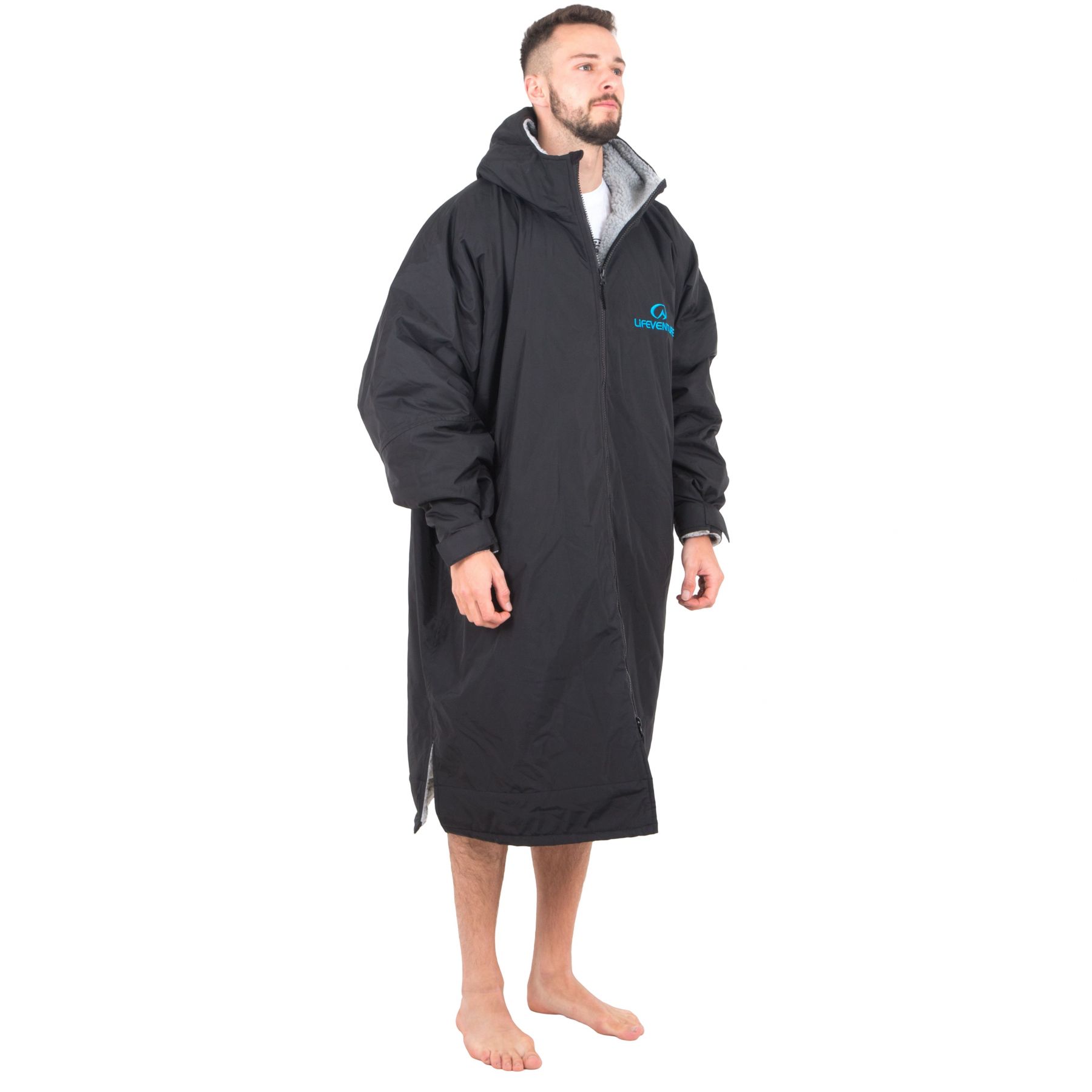Lifeventure Thermarobe met lange mouwen en fleecevoering, unisex, zwart