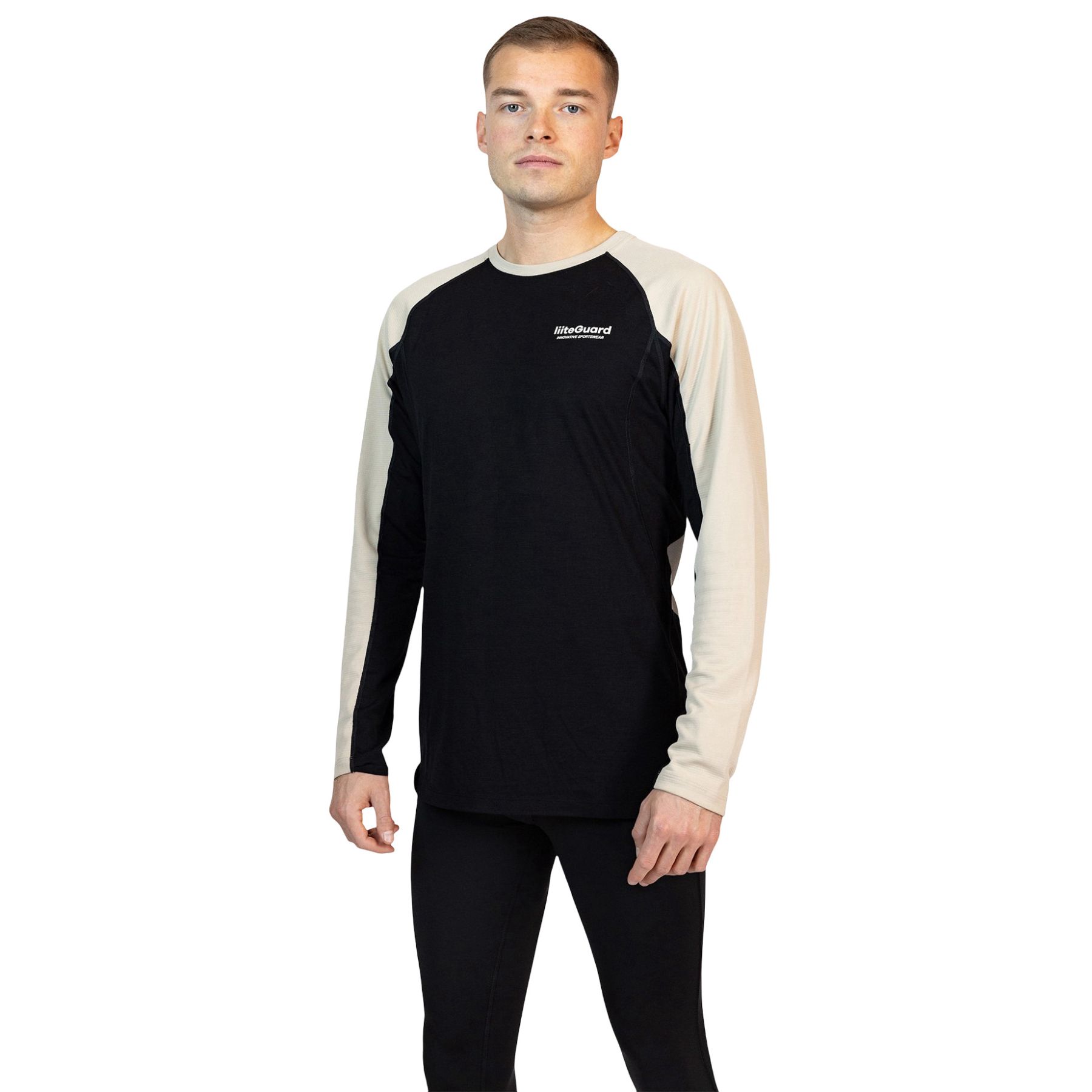 Liiteguard Merino Hybrid Longsleeve, heren, zwart/beige