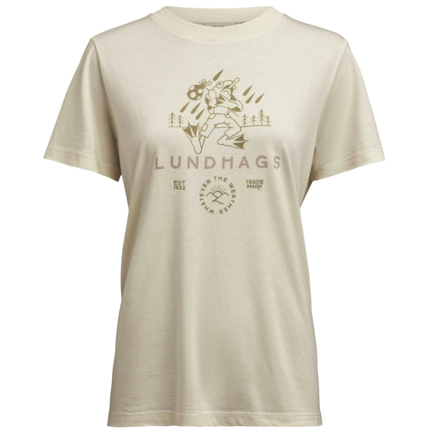 Lundhags Järpen Printed T-shirt, t-shirt, dames, wit