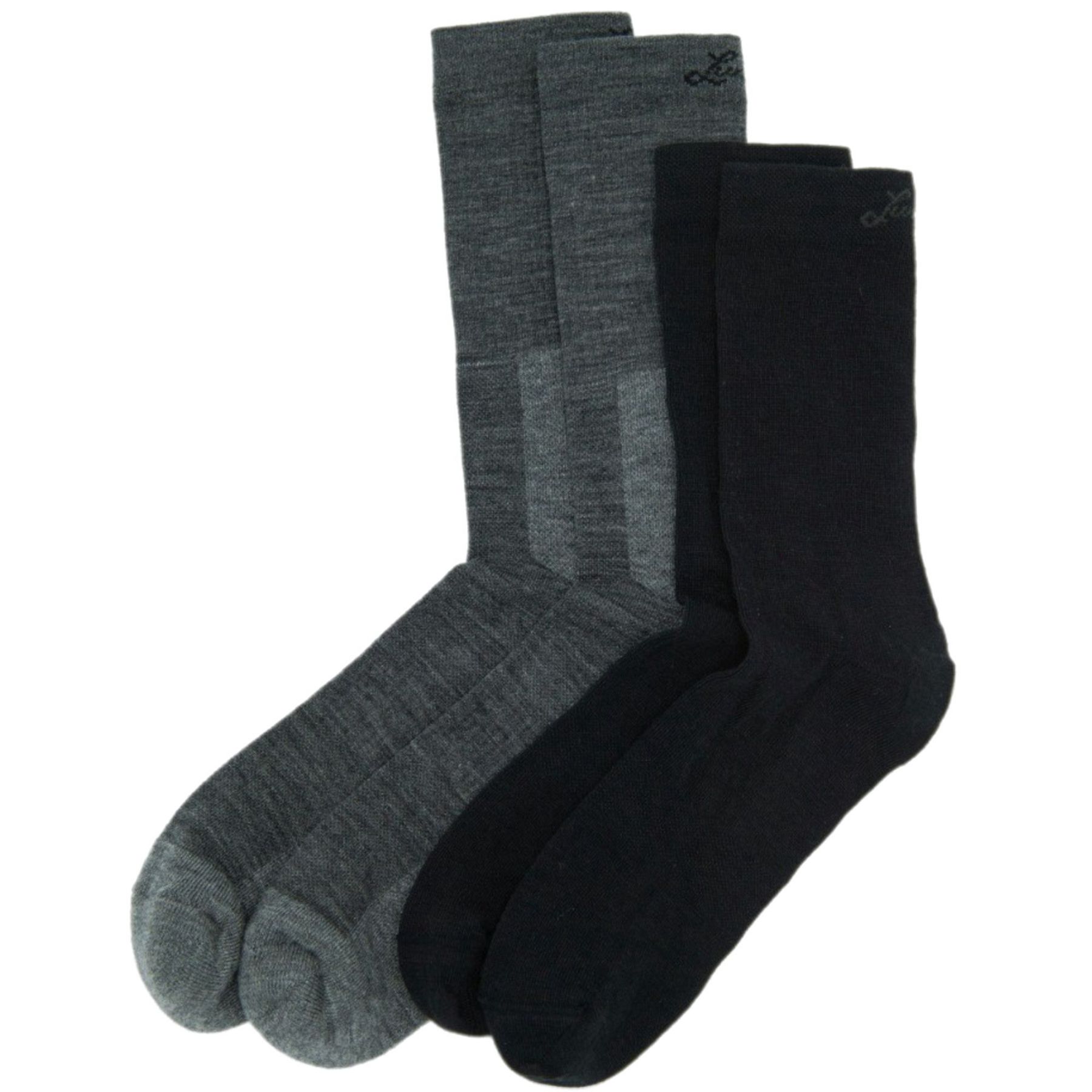 Lundhags Merino Trekking Sock Combo Mid, wandelsokken, unisex, grijs/zwart