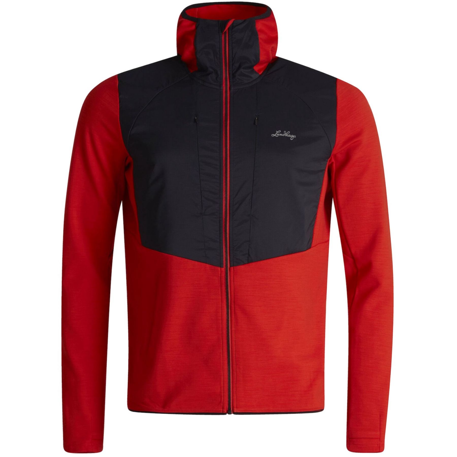 Lundhags Padje Merino Block Hoodie, tussenlaag, heren, rood