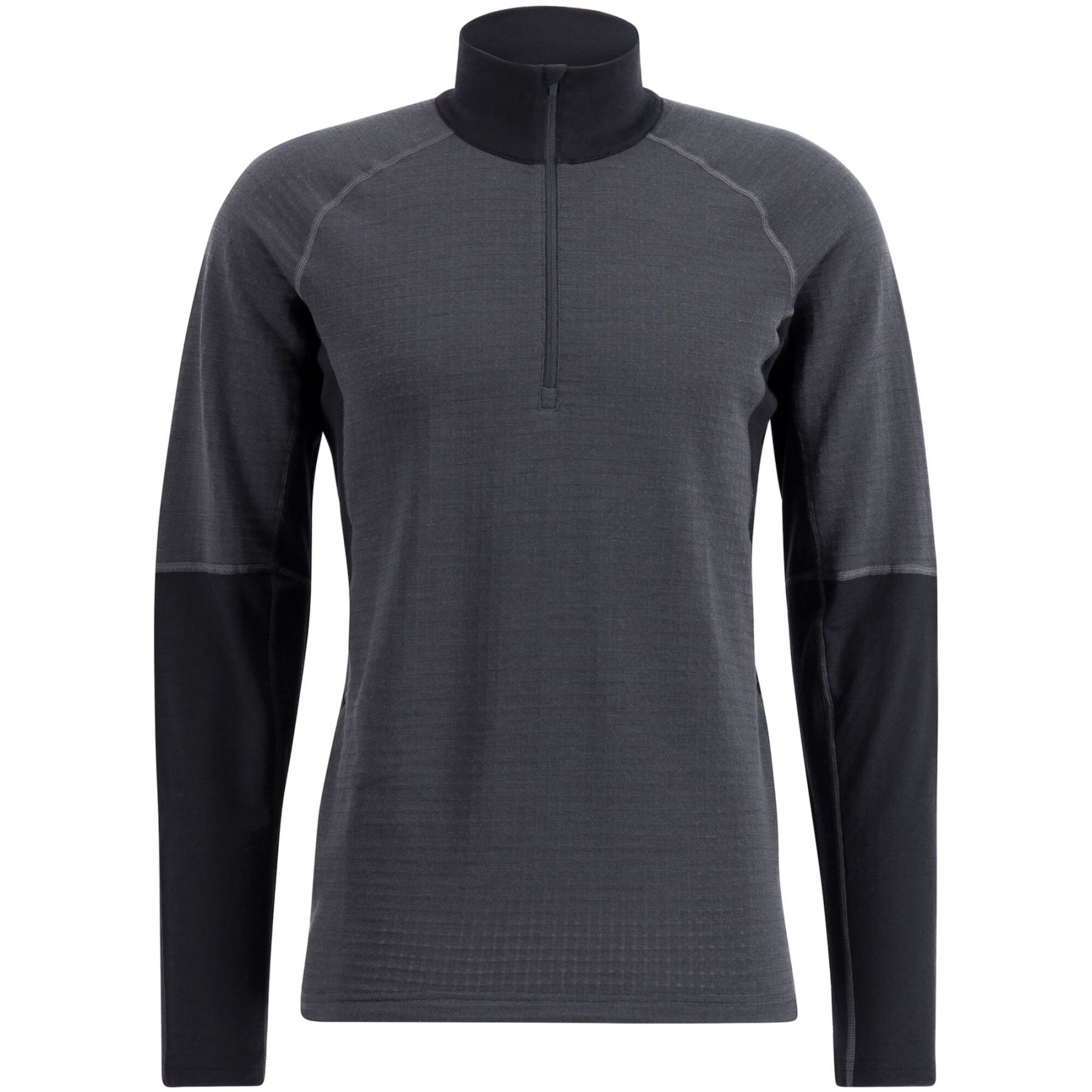 Lundhags Prime Merino Half Zip, tussenlaag, heren, grijs/zwart