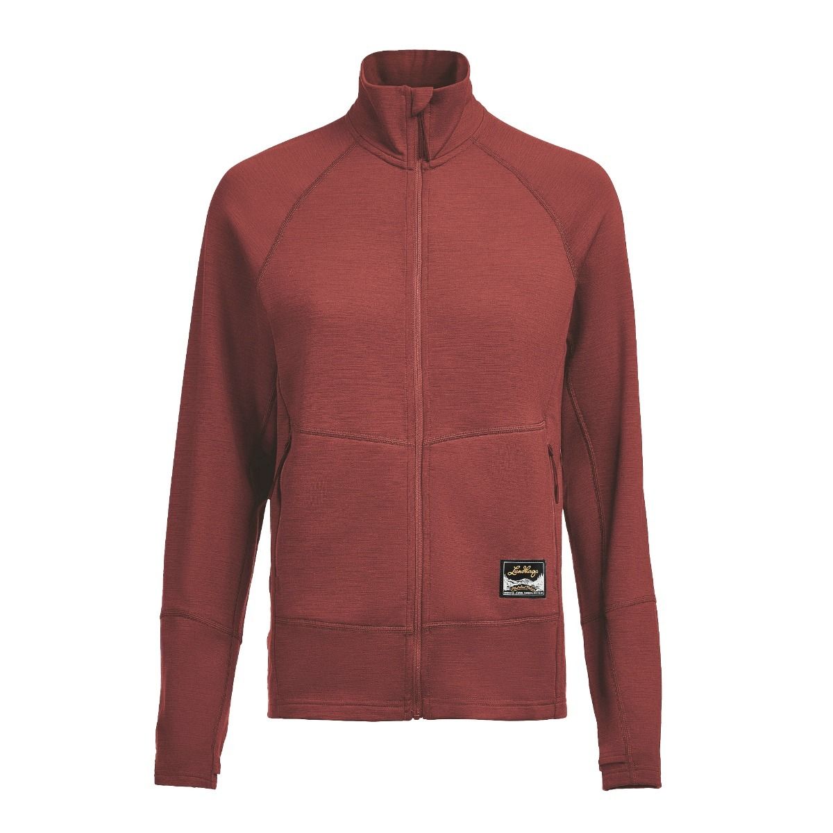 Lundhags Tived Merino Full Zip W, tussenlaag, zwart, rood