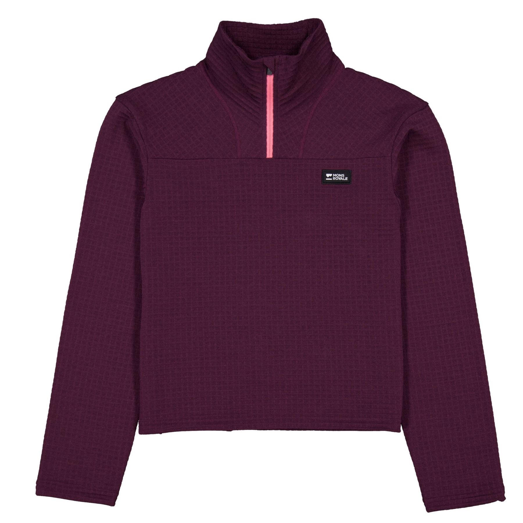 Mons Royale Offgrid Merino Fleece Long Sleeve, fleece trui, dames, paars