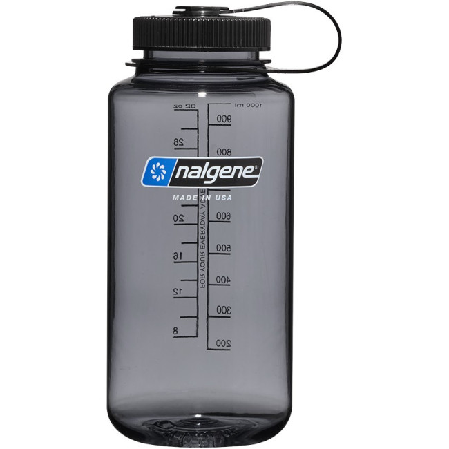 Nalgene wide mouth sustain, drinkfles, 1000 ml, grijs/zwart